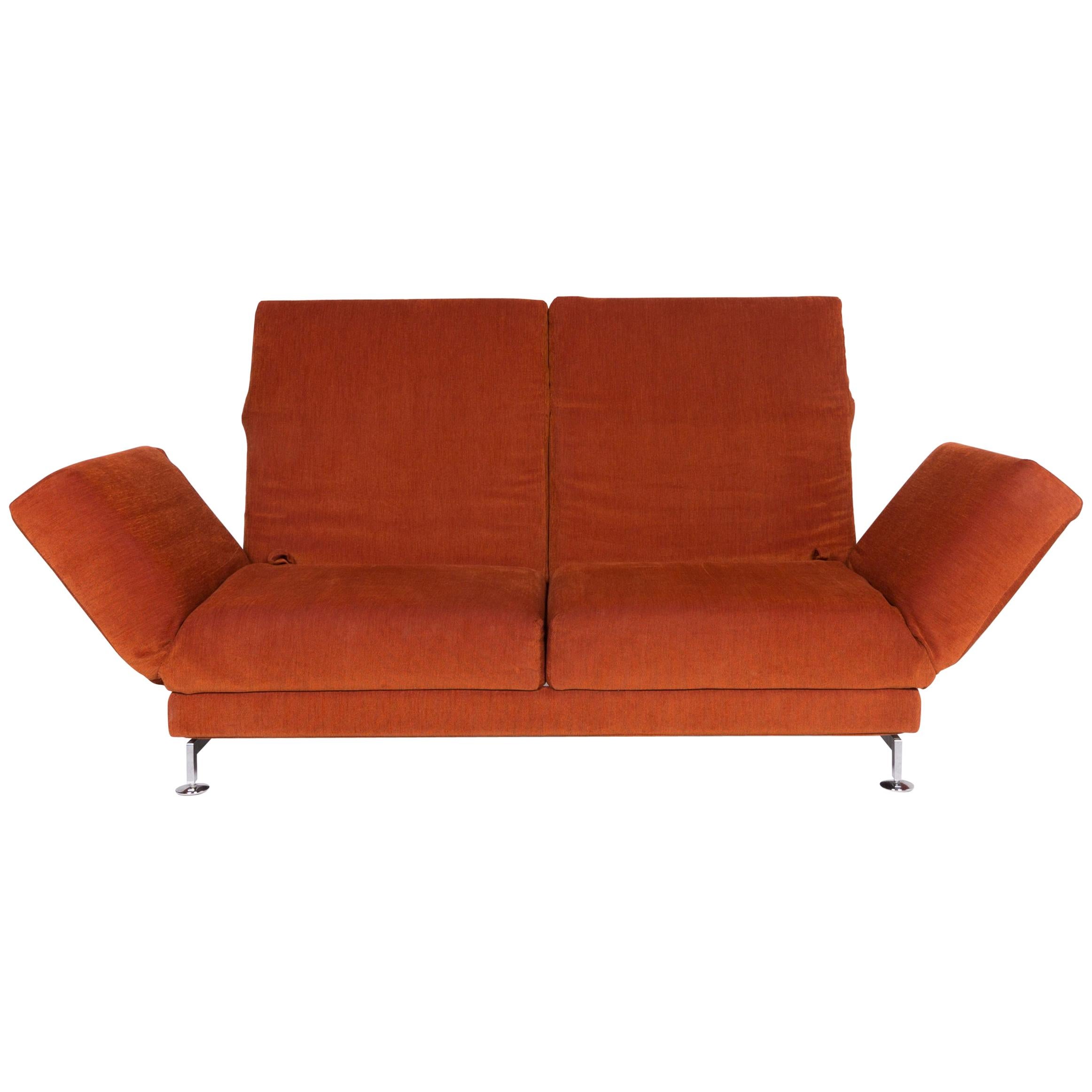 Brühl & Sippold Moule Fabric Sofa Orange Two-Seat Incl. Function