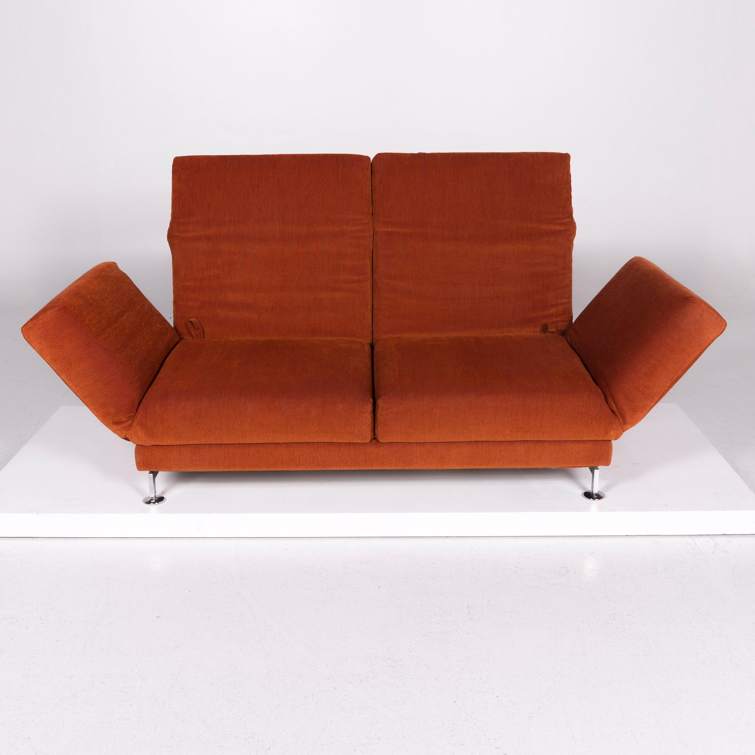 Contemporary Brühl & Sippold Moule Fabric Sofa Orange Two-Seat Incl. Function