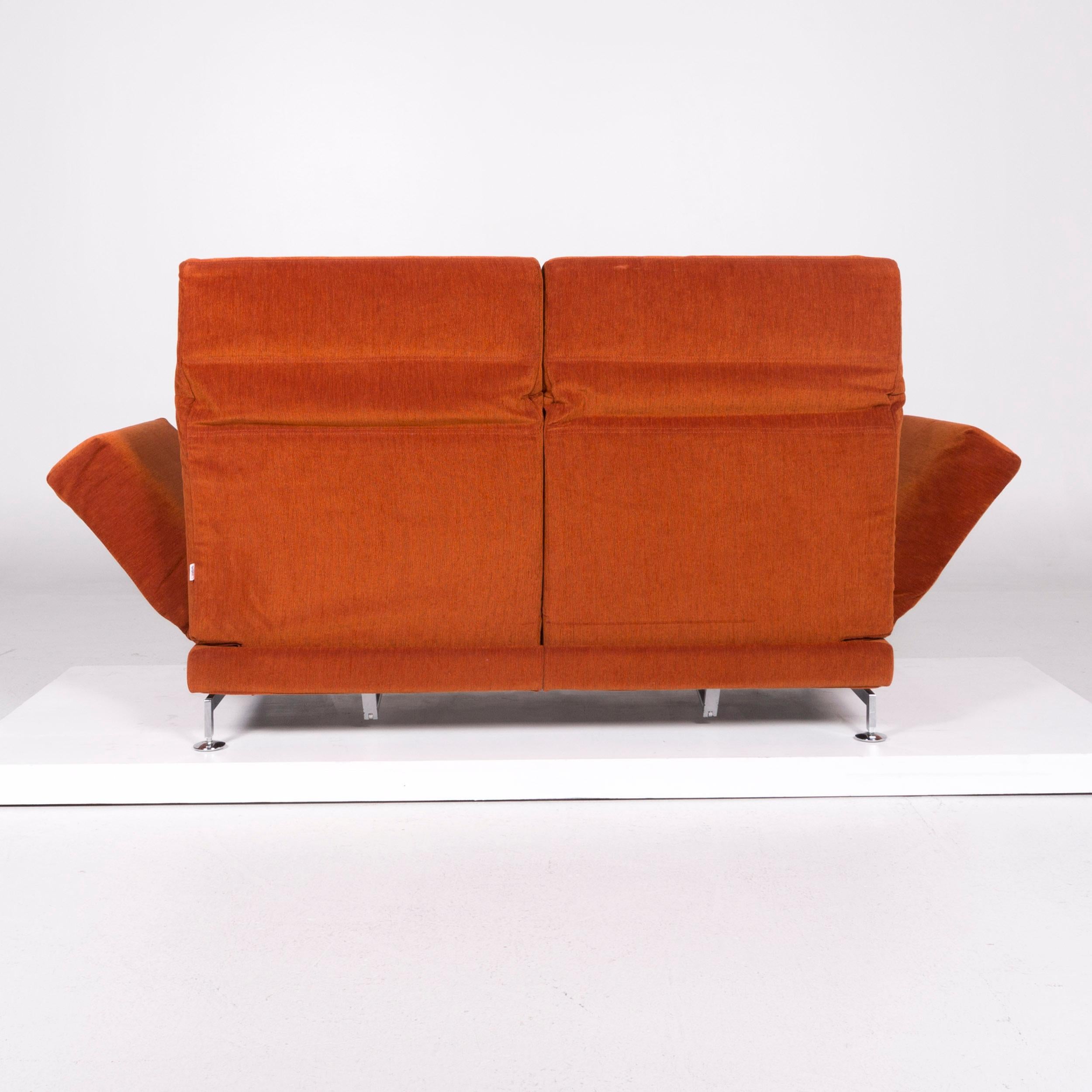 Brühl & Sippold Moule Fabric Sofa Orange Two-Seat Incl. Function 2