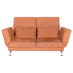 Brühl & Sippold Moule Fabric Sofa Orange Two-Seat Relax Function
