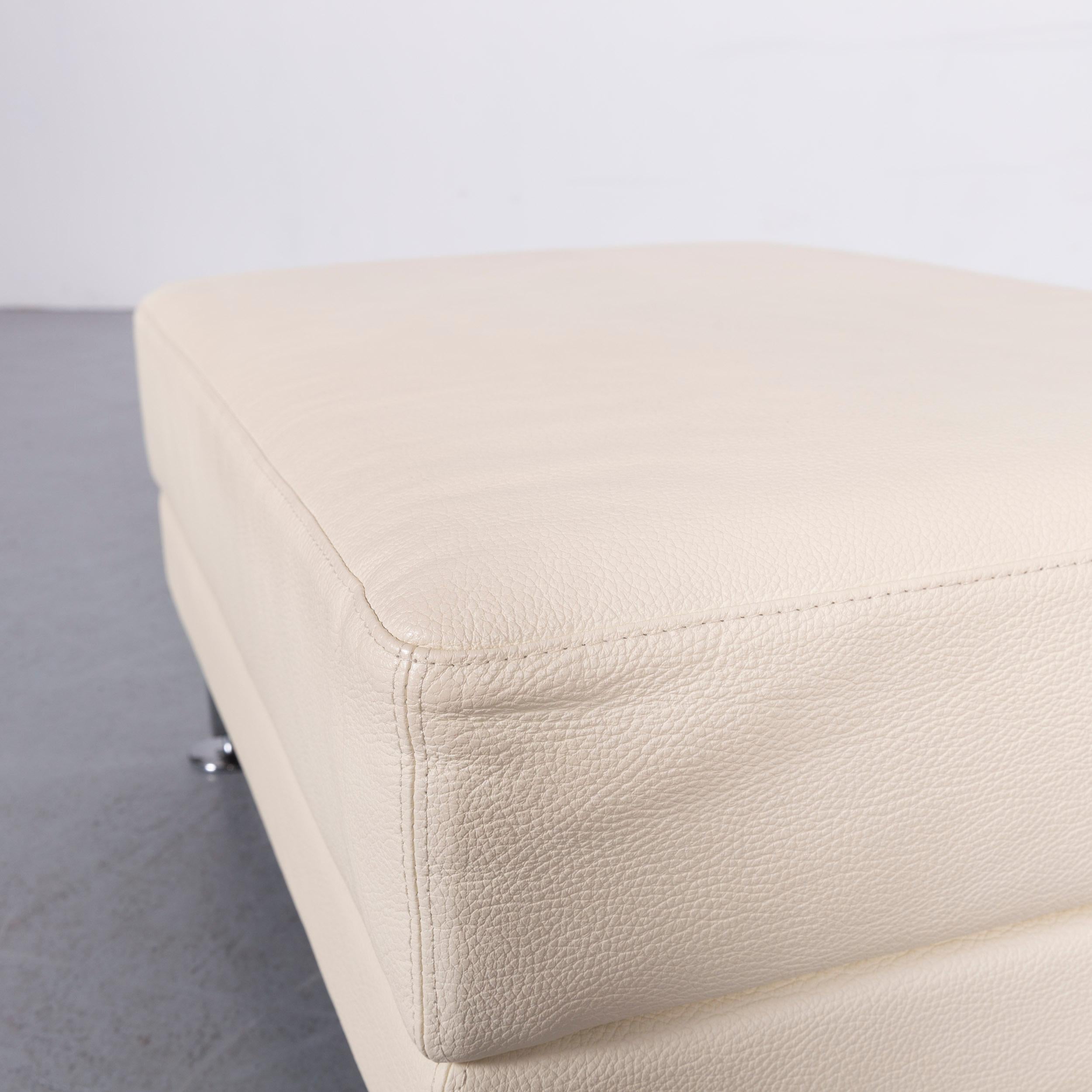 Brühl & Sippold Moule Leather Bench Off-White In Excellent Condition In Cologne, DE