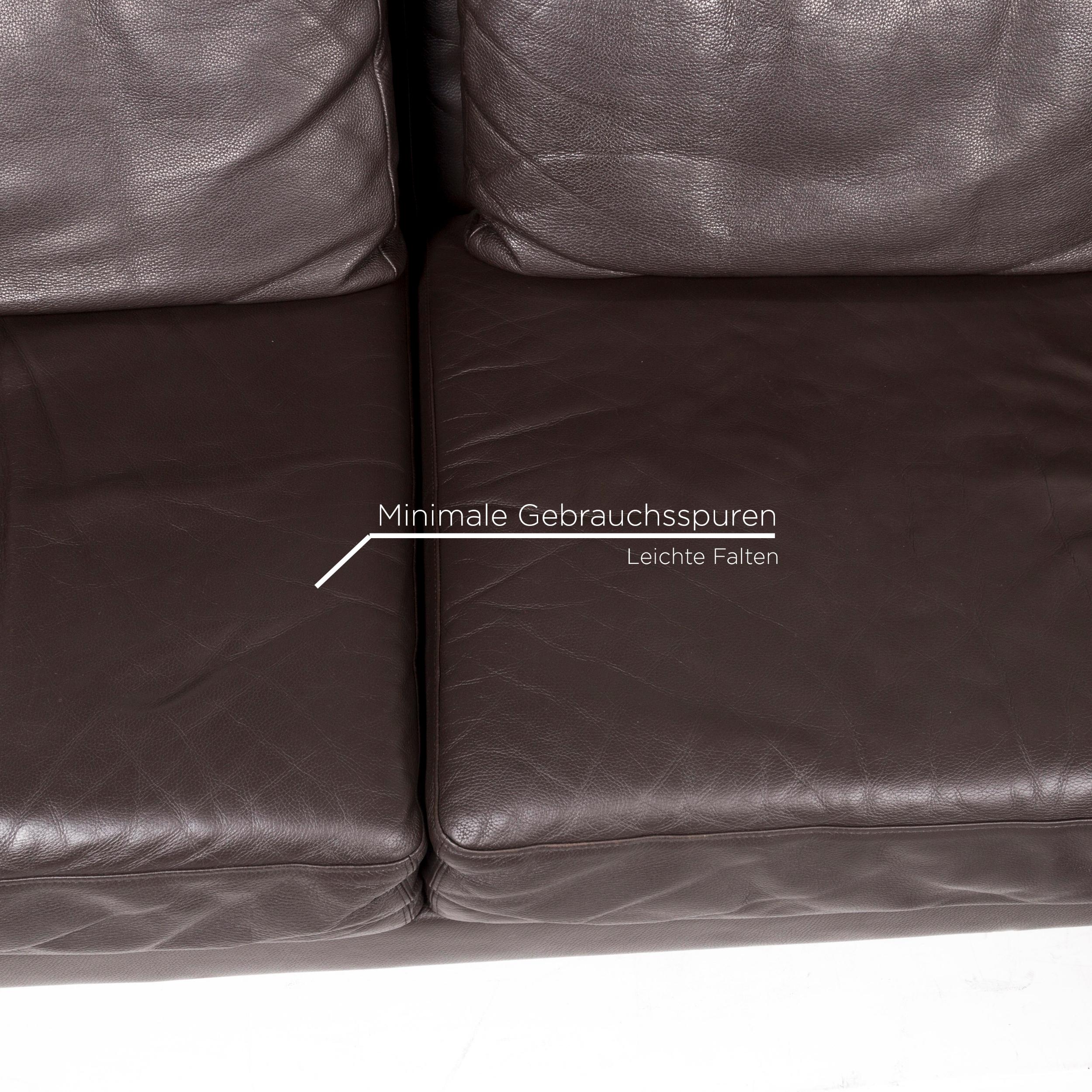 Brühl & Sippold Moule Leather Corner Sofa Brown Sofa Function Relax Function In Good Condition For Sale In Cologne, DE