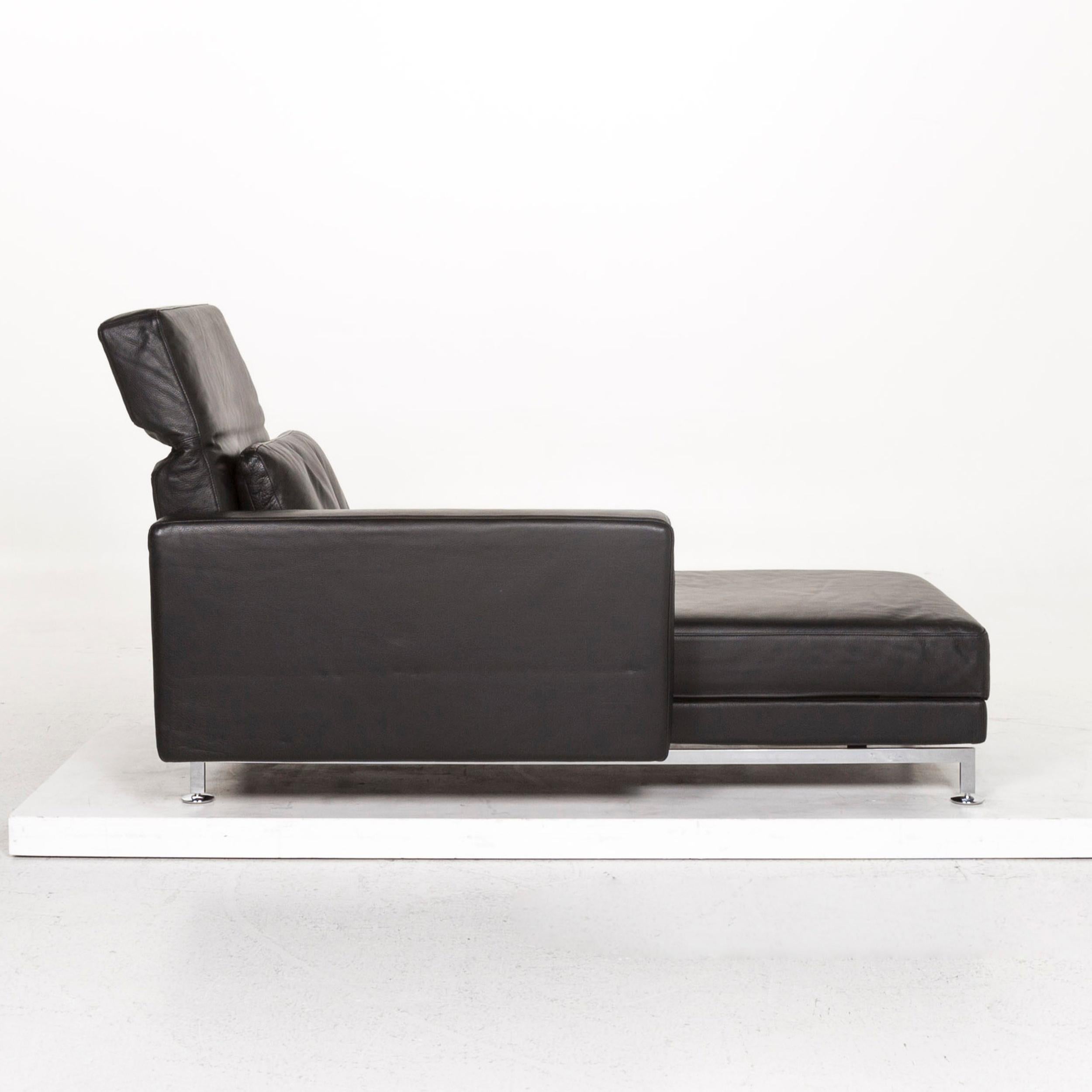 Brühl & Sippold Moule Leather Lounger Black Function Relax Function For Sale 4