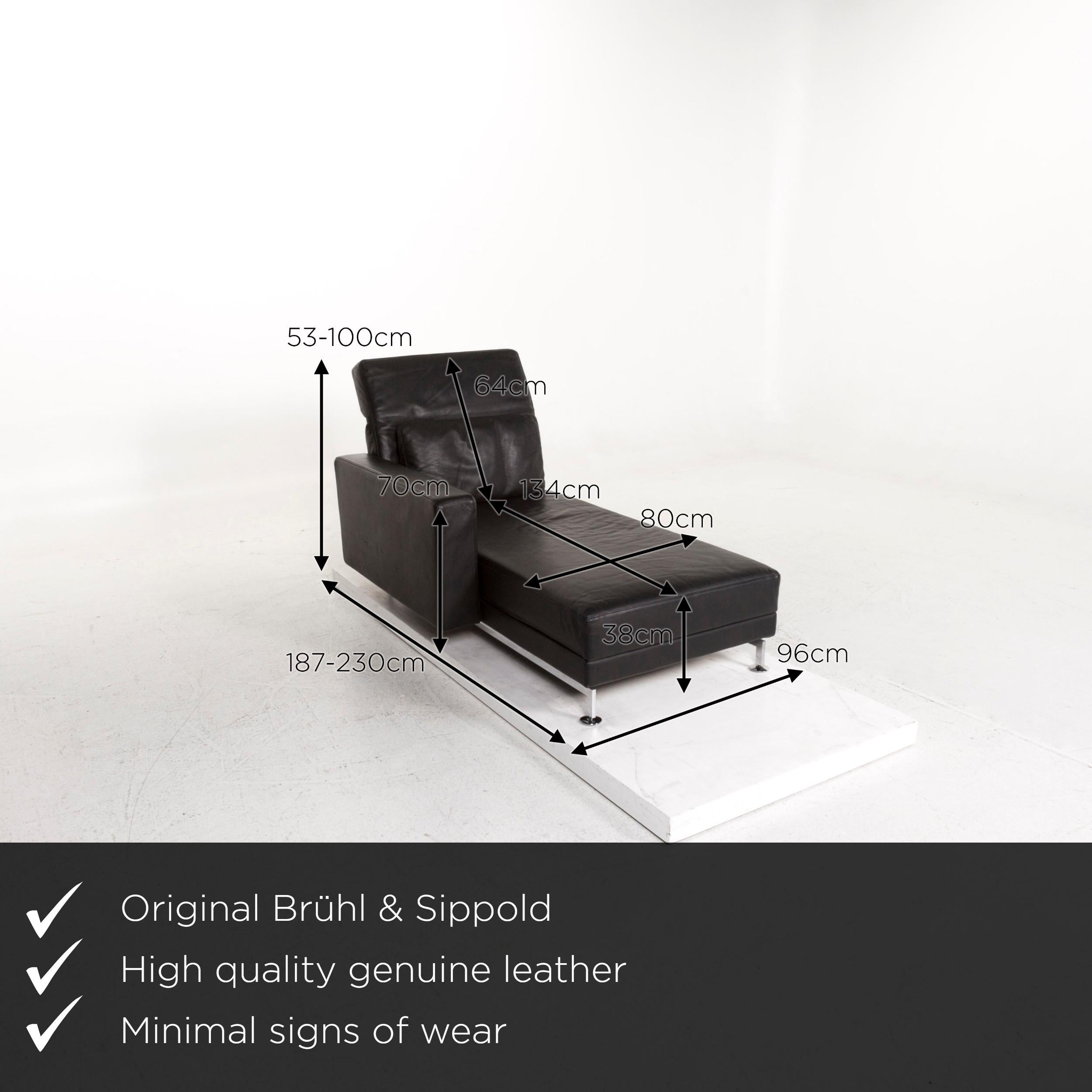 We present to you a Brühl & Sippold Moule leather lounger black function relax function.
    
 

 Product measurements in centimeters:
 

Depth 187
Width 96
Height 100
Seat height 38
Rest height 70
Seat depth 134
Seat width 80
Back