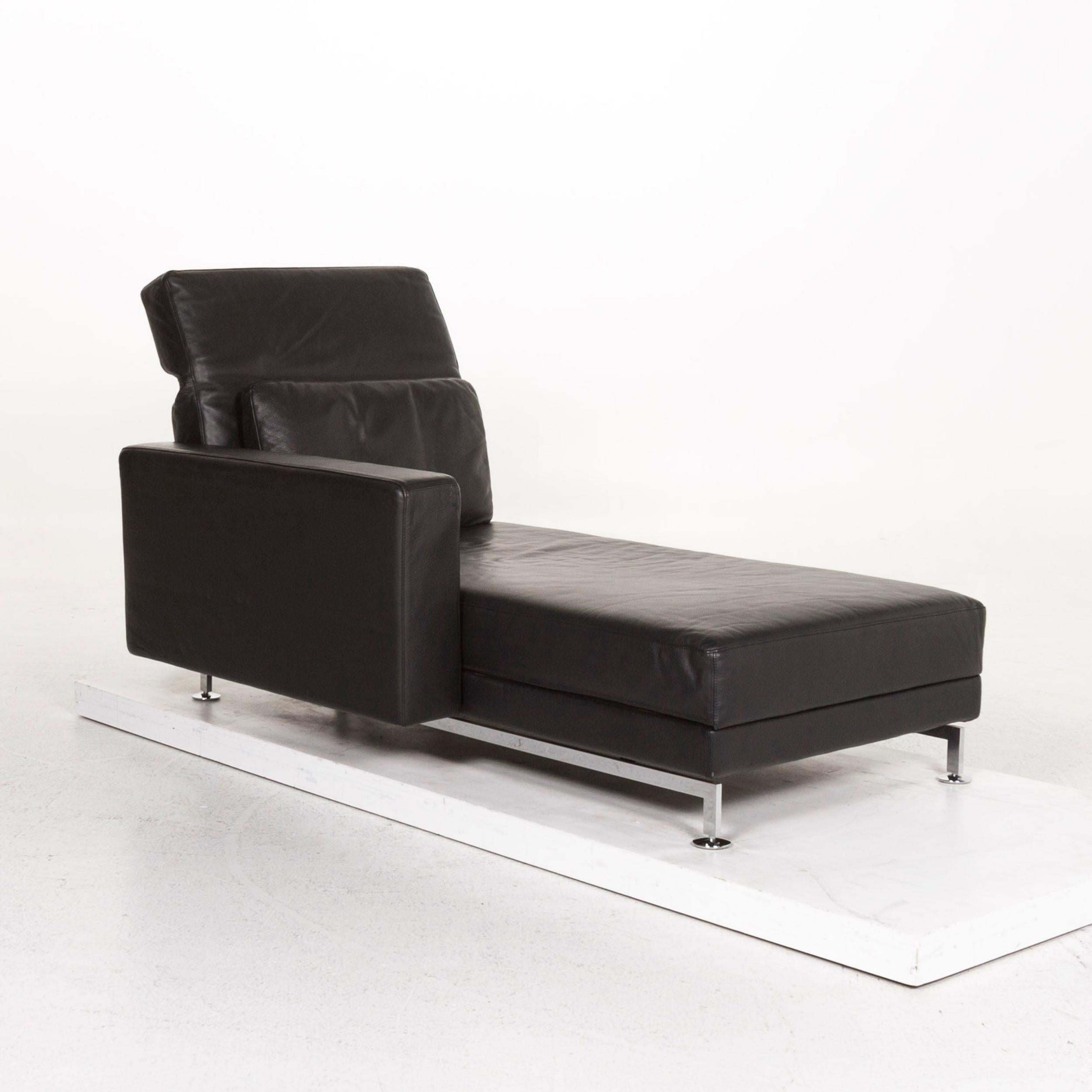 Brühl & Sippold Moule Leather Lounger Black Function Relax Function For Sale 1