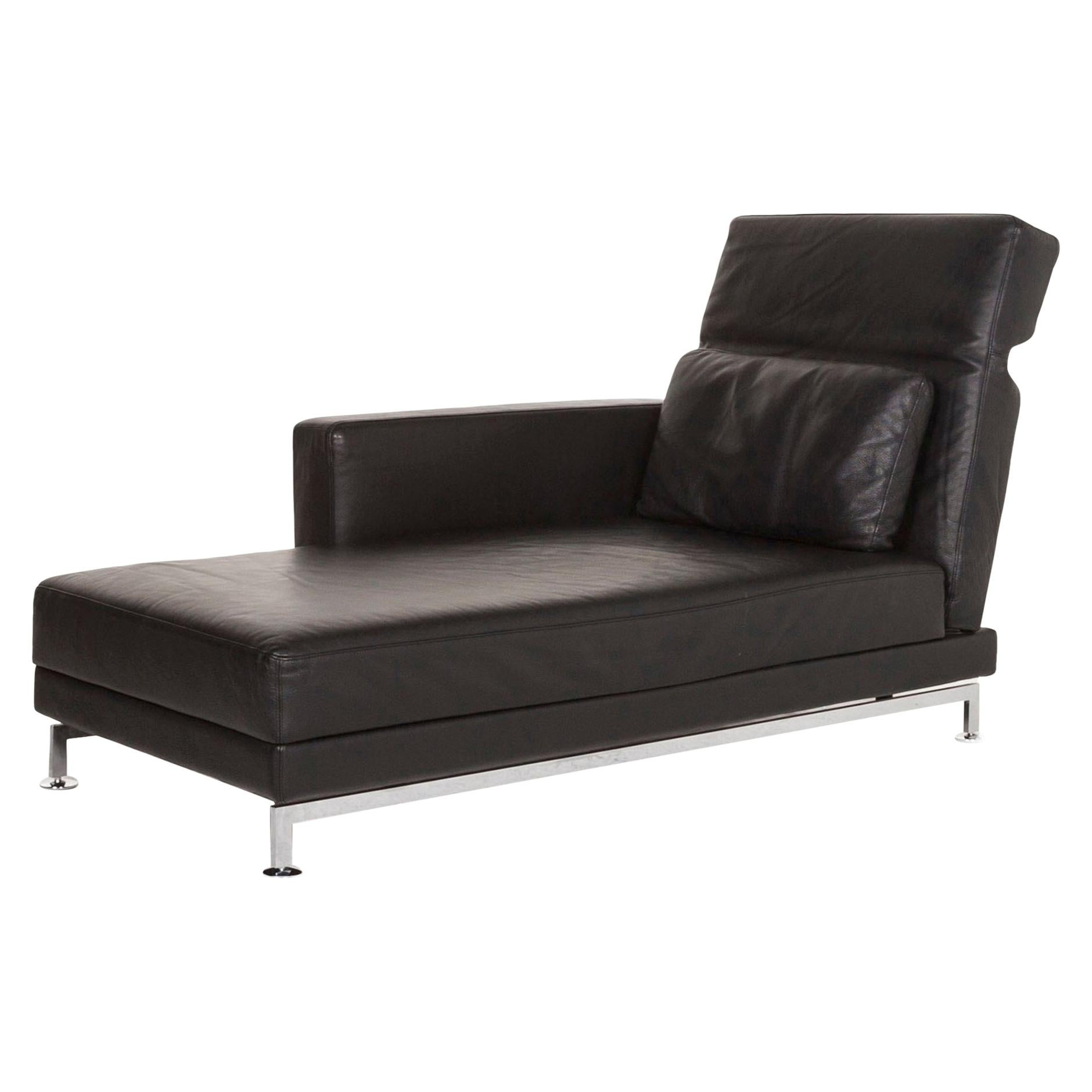 Brühl & Sippold Moule Leather Lounger Black Function Relax Function For Sale