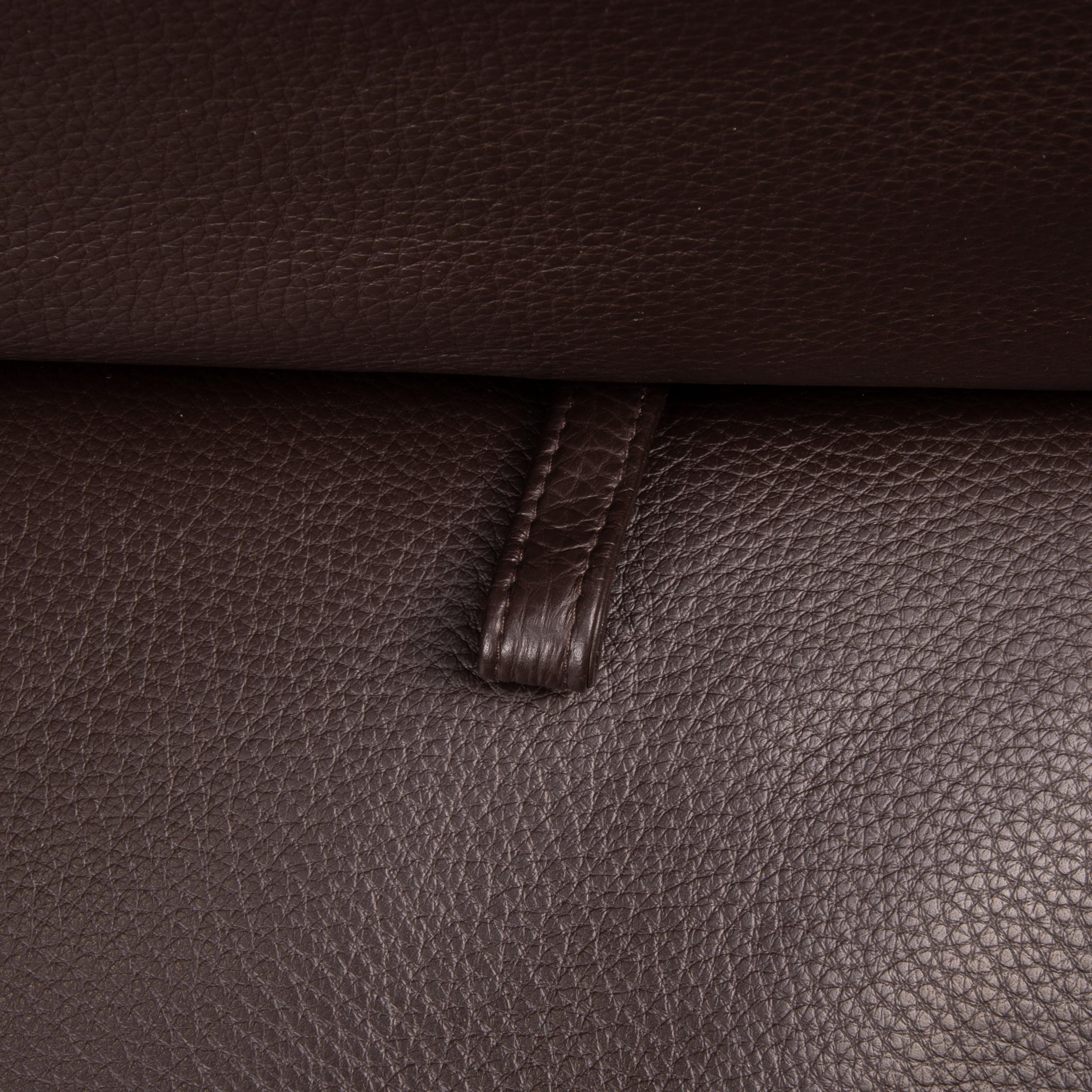 Brühl & Sippold Moule Leather Sofa Black Corner Sofa Couch Function Relax For Sale 2