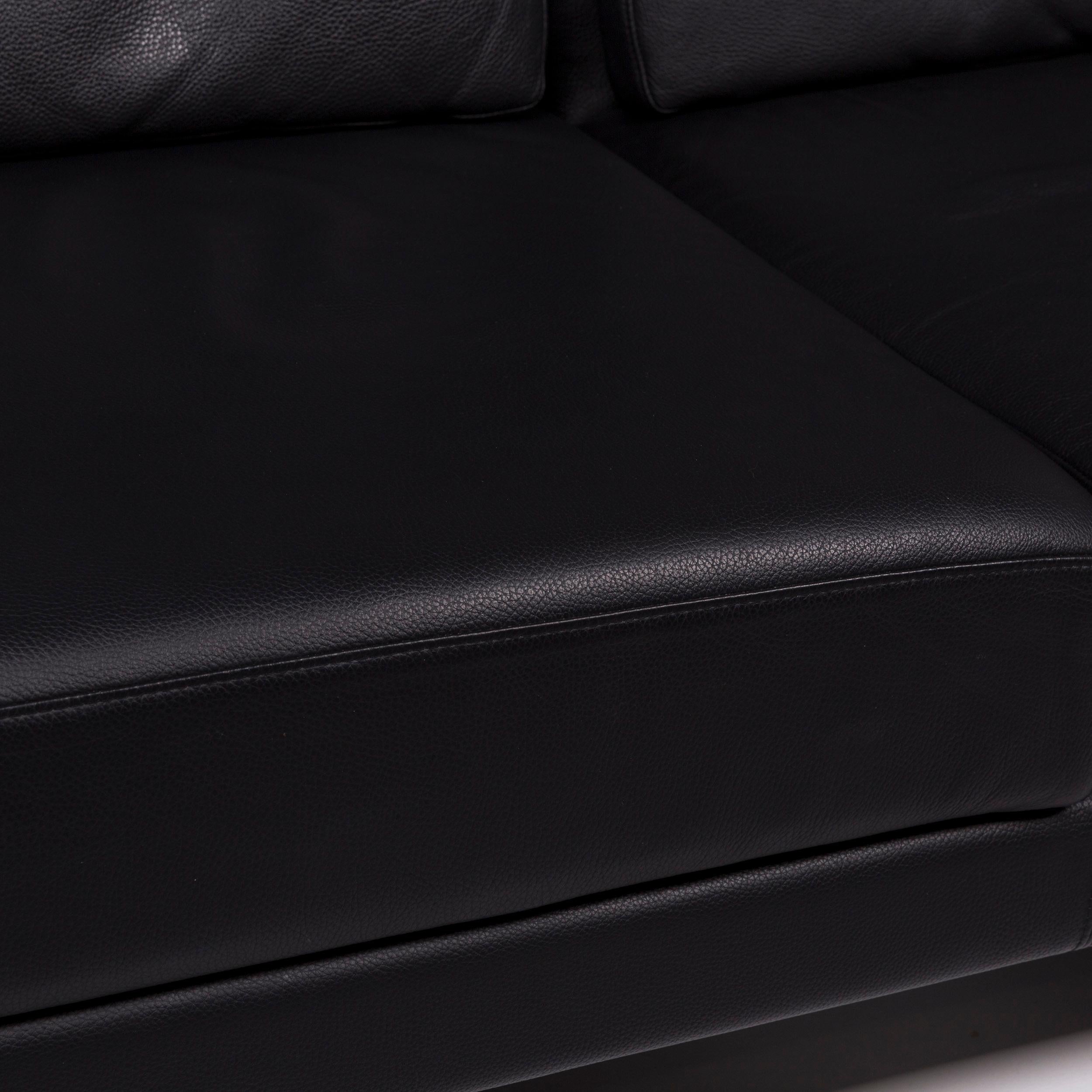 Modern Brühl & Sippold Moule Leather Sofa Black Two-Seat