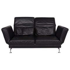 Brühl & Sippold Moule Leather Sofa Black Two-Seat