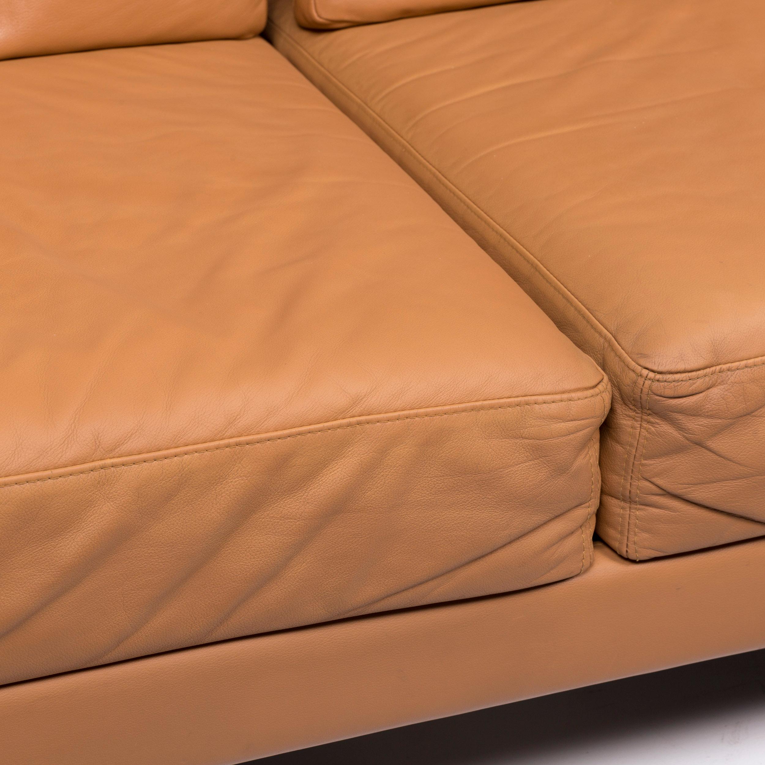 Modern Brühl & Sippold Moule Leather Sofa Brown Two-Seat Incl. Function For Sale