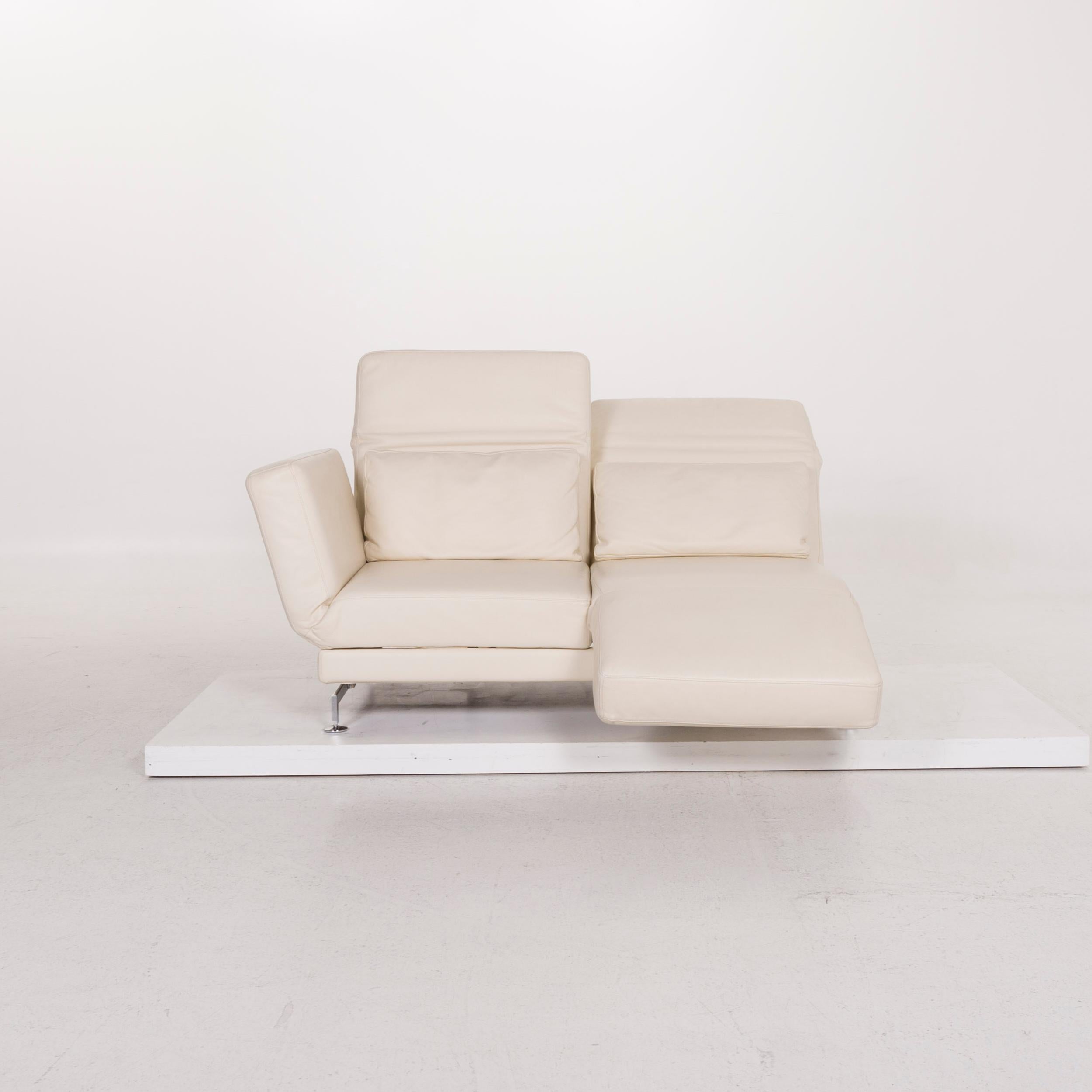 Contemporary Brühl & Sippold Moule Leather Sofa Cream Two-Seat For Sale