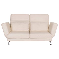 Brühl & Sippold Moule Leather Sofa Cream Two-Seat