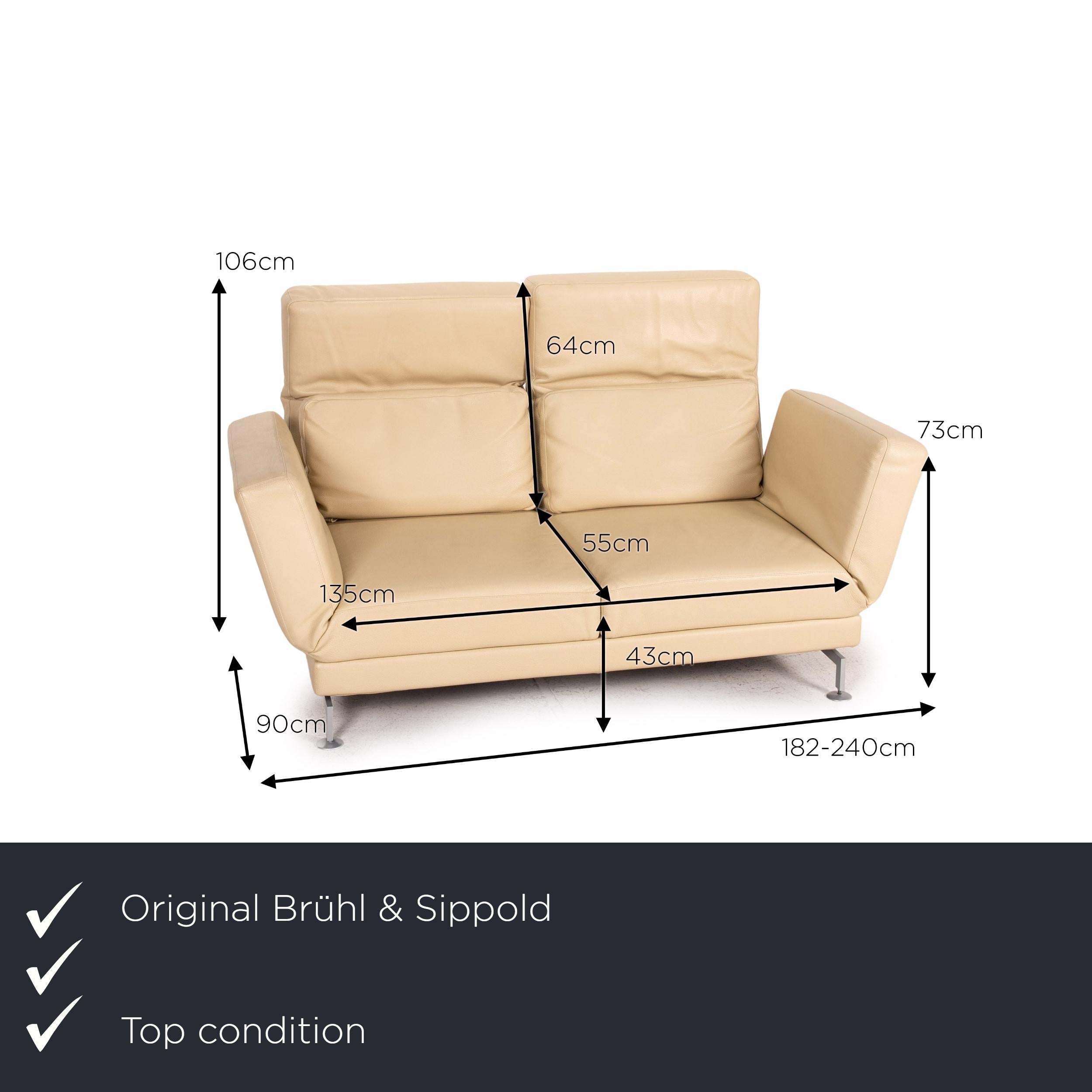 We present to you a Brühl & Sippold Moule leather sofa cream two-seater function relax function.
 

 Product measurements in centimeters:
 

Depth: 90
Width: 182
Height: 106
Seat height: 43
Rest height: 73
Seat depth: 55
Seat width: