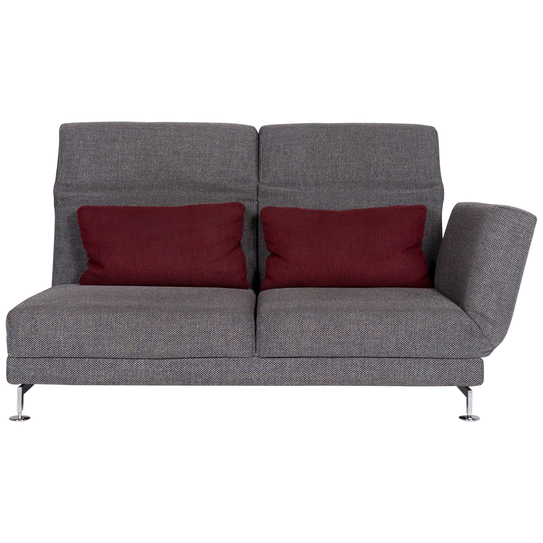 and Sippold Moule Sofa Grau Zweisitzer Relaxfunktion Funktion Couch For Sale at 1stDibs | sofa stoff, sofa zweisitzer, designer sofas