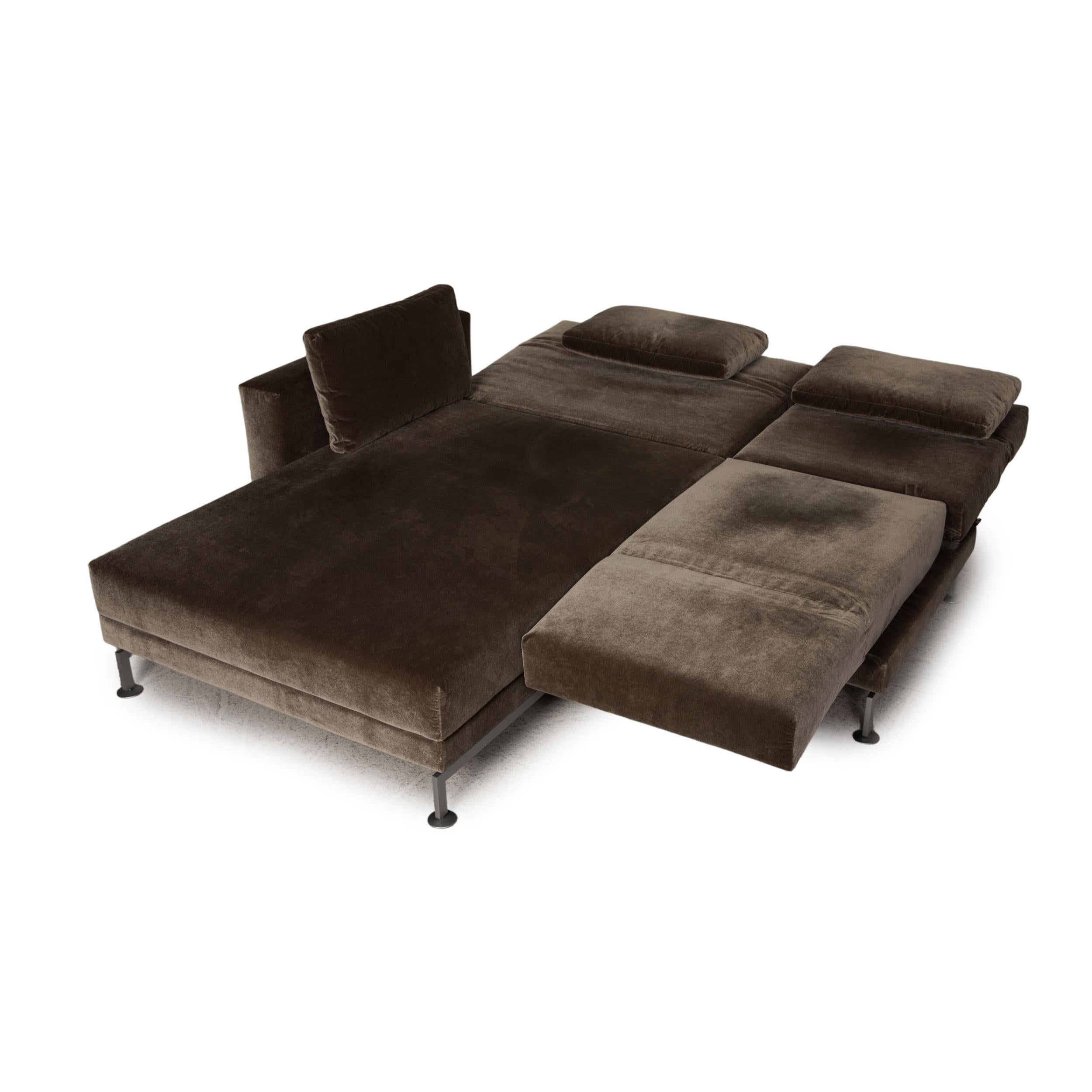 Brühl and Sippold Moule Velvet Sofa Olive Green Corner Sofa Couch