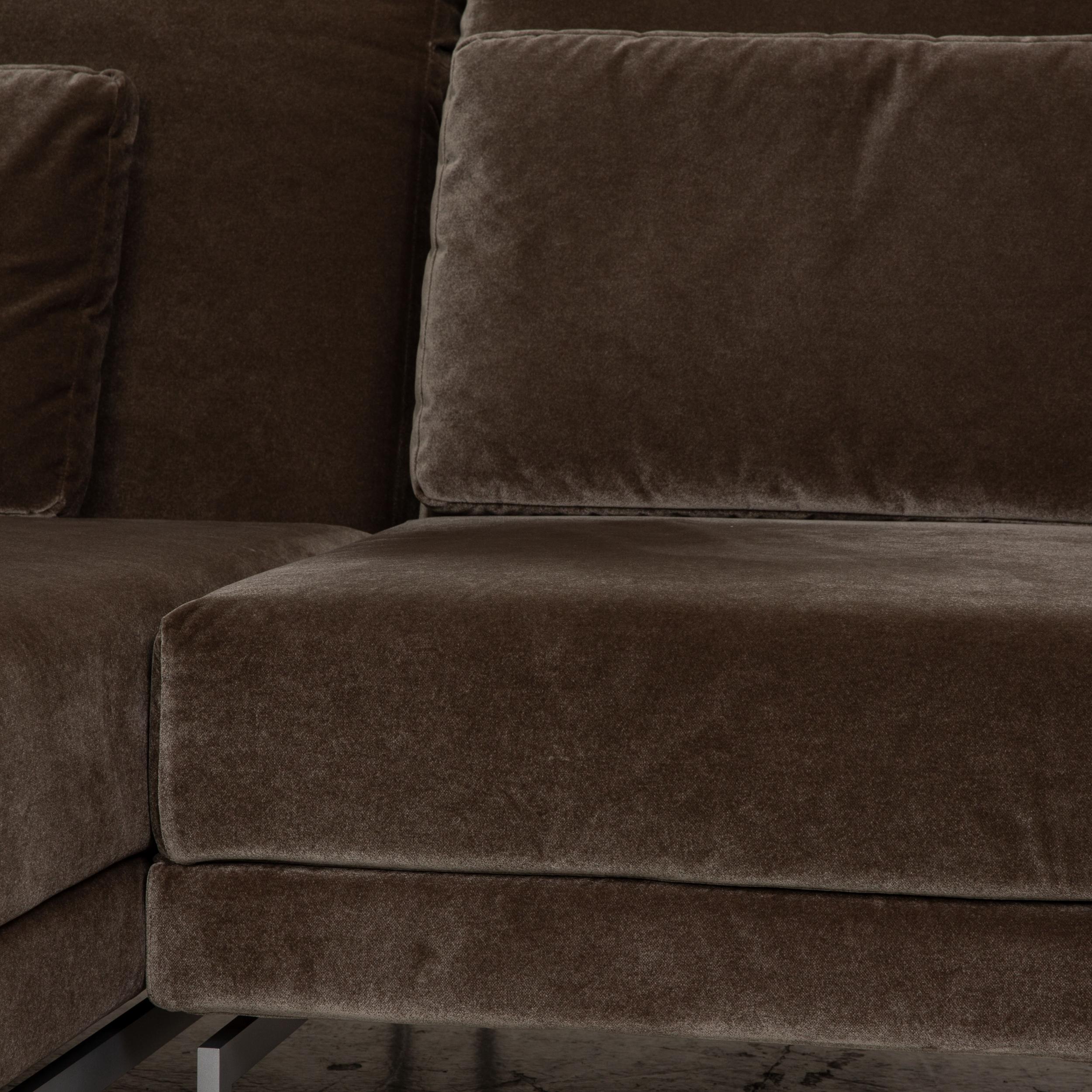 Brühl and Sippold Moule Velvet Sofa Olive Green Corner Sofa Couch