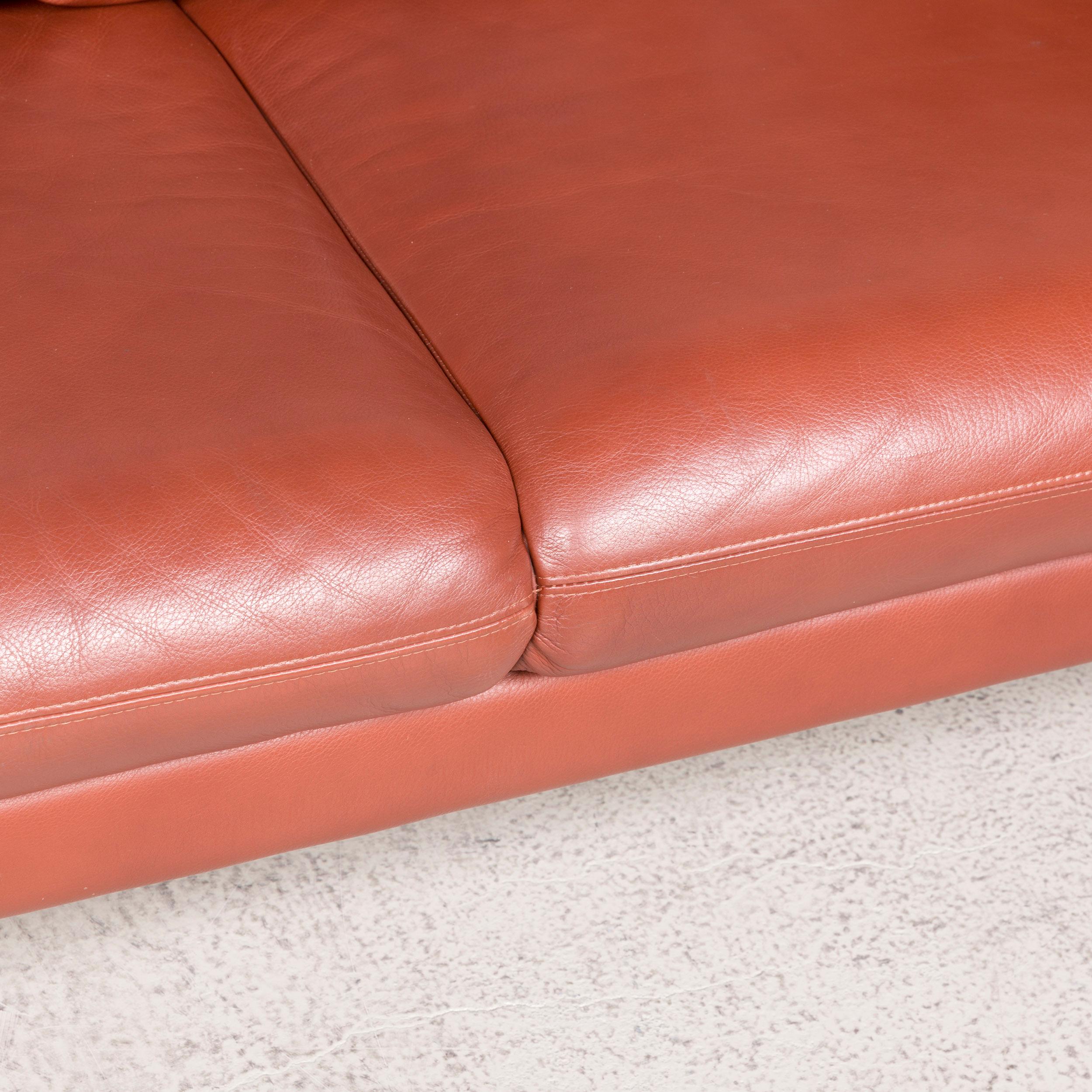 Brühl & Sippold Prelude Designer Ledersofa Rot Echtes Leder Zweisitzer im Zustand „Gut“ im Angebot in Cologne, DE