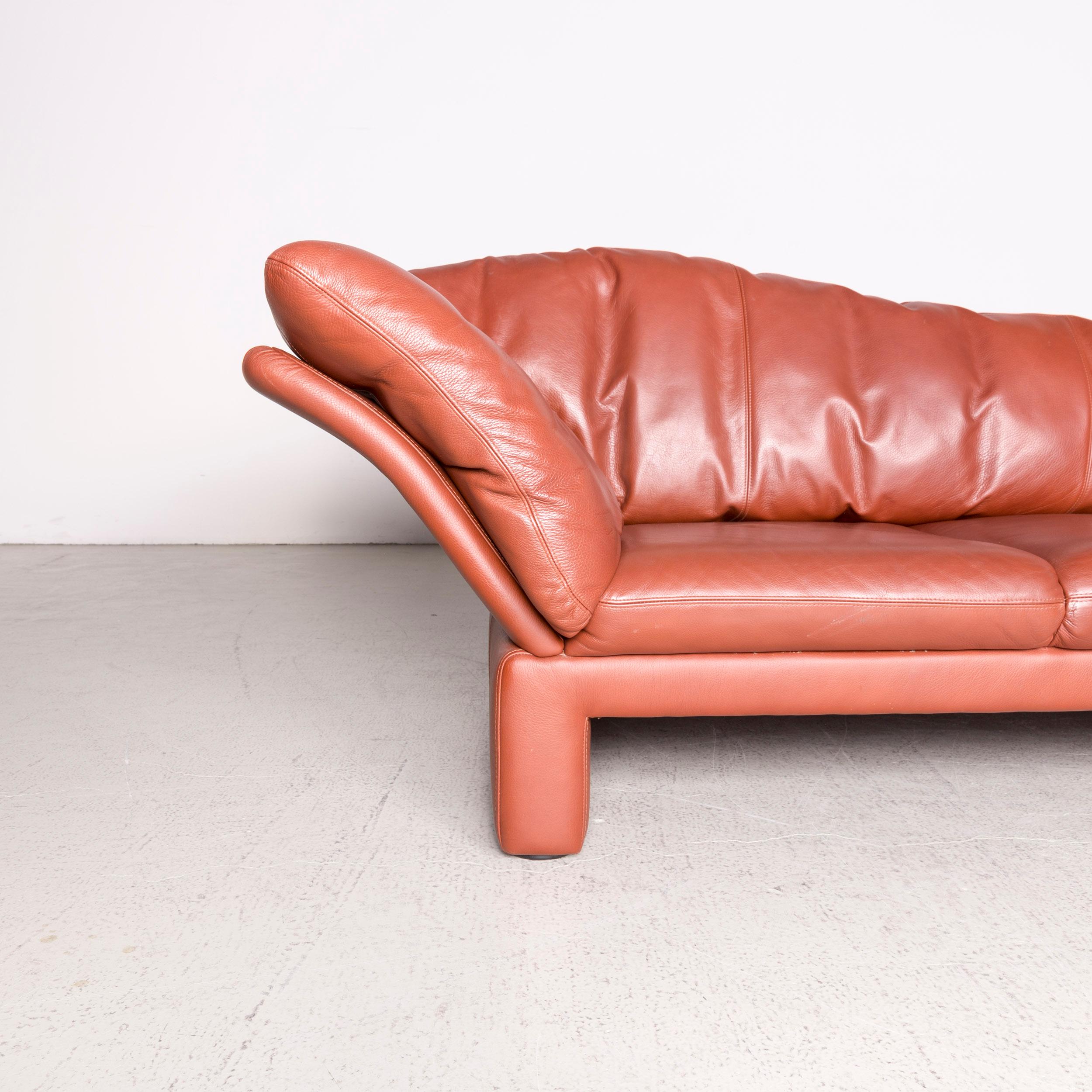 Brühl & Sippold Prelude Designer Ledersofa Rot Echtes Leder Zweisitzer im Angebot 1