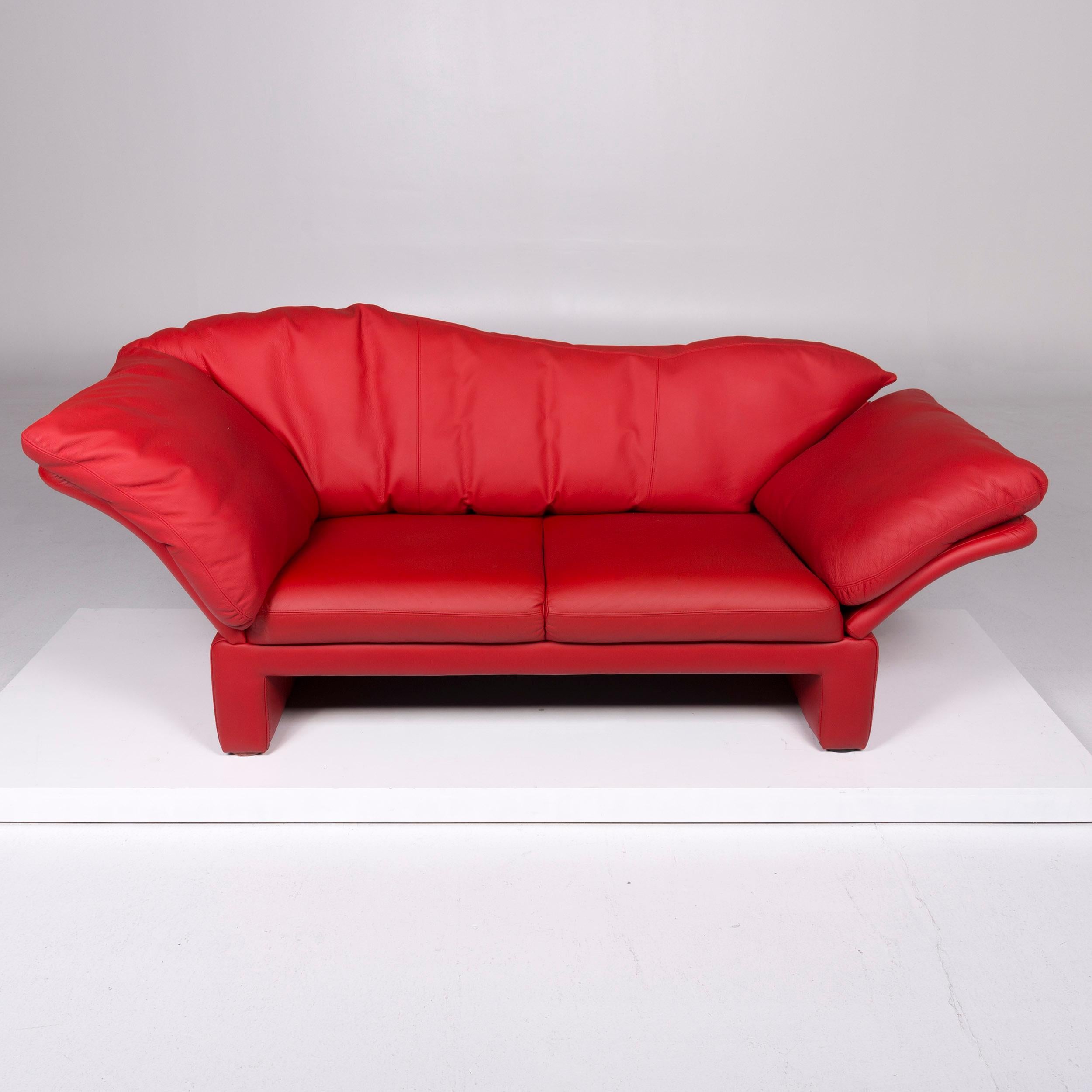 Brühl & Sippold Prelude Designer Leder Sofa Rot Zweisitzer (Moderne) im Angebot