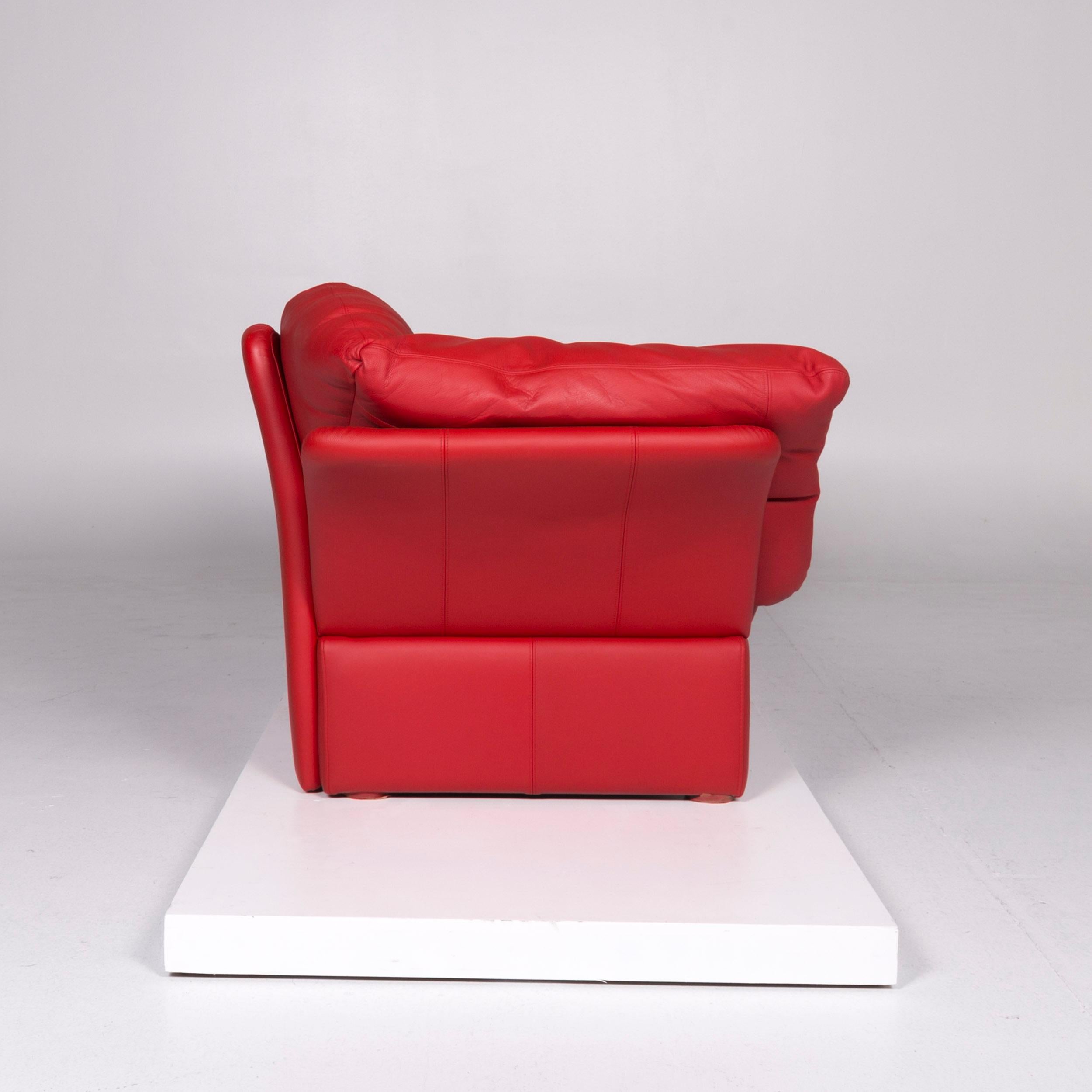 Brühl & Sippold Prelude Designer Leder Sofa Rot Zweisitzer im Zustand „Gut“ im Angebot in Cologne, DE
