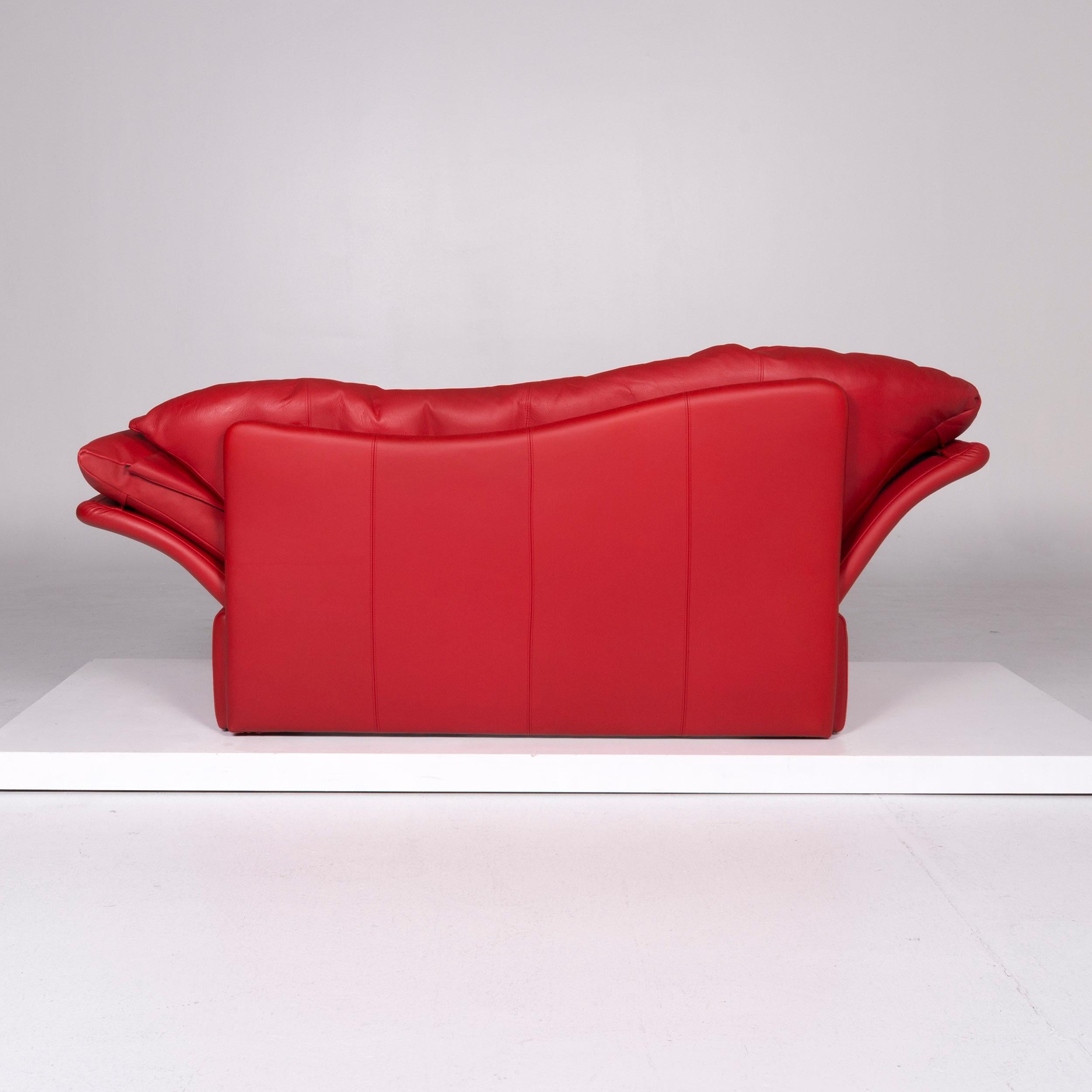 Brühl & Sippold Prelude Designer Leder Sofa Rot Zweisitzer (21. Jahrhundert und zeitgenössisch) im Angebot