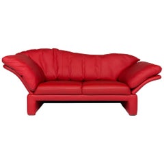 Brühl & Sippold Prelude Designer Leder Sofa Rot Zweisitzer