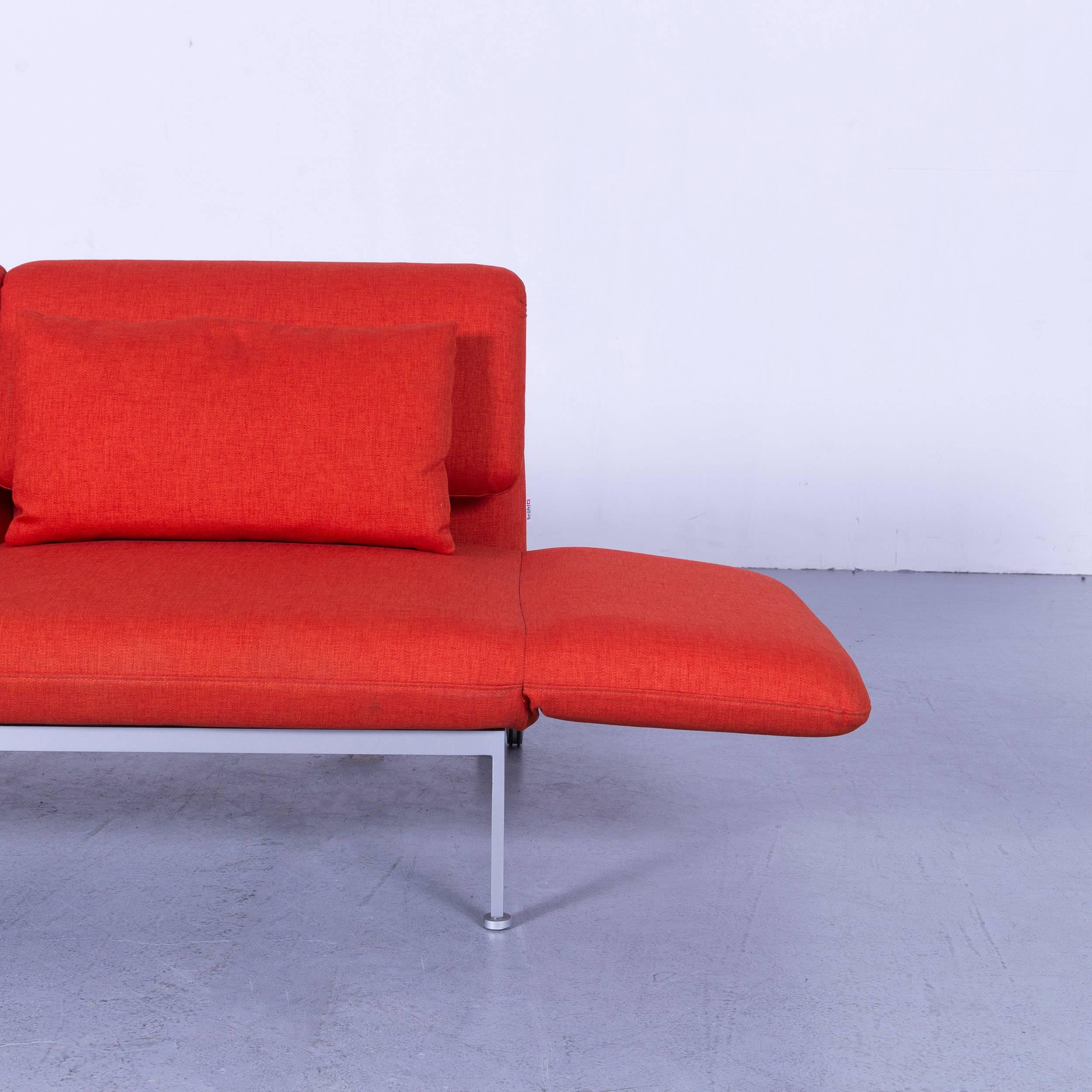 Brühl & Sippold Roro Designer Bed Sofa in Red Orange Fabric with Great Functions For Sale 1