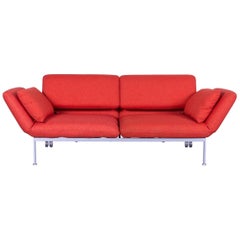 Brühl & Sippold Roro Designer Bed Sofa in Red Orange Fabric with Great Functions