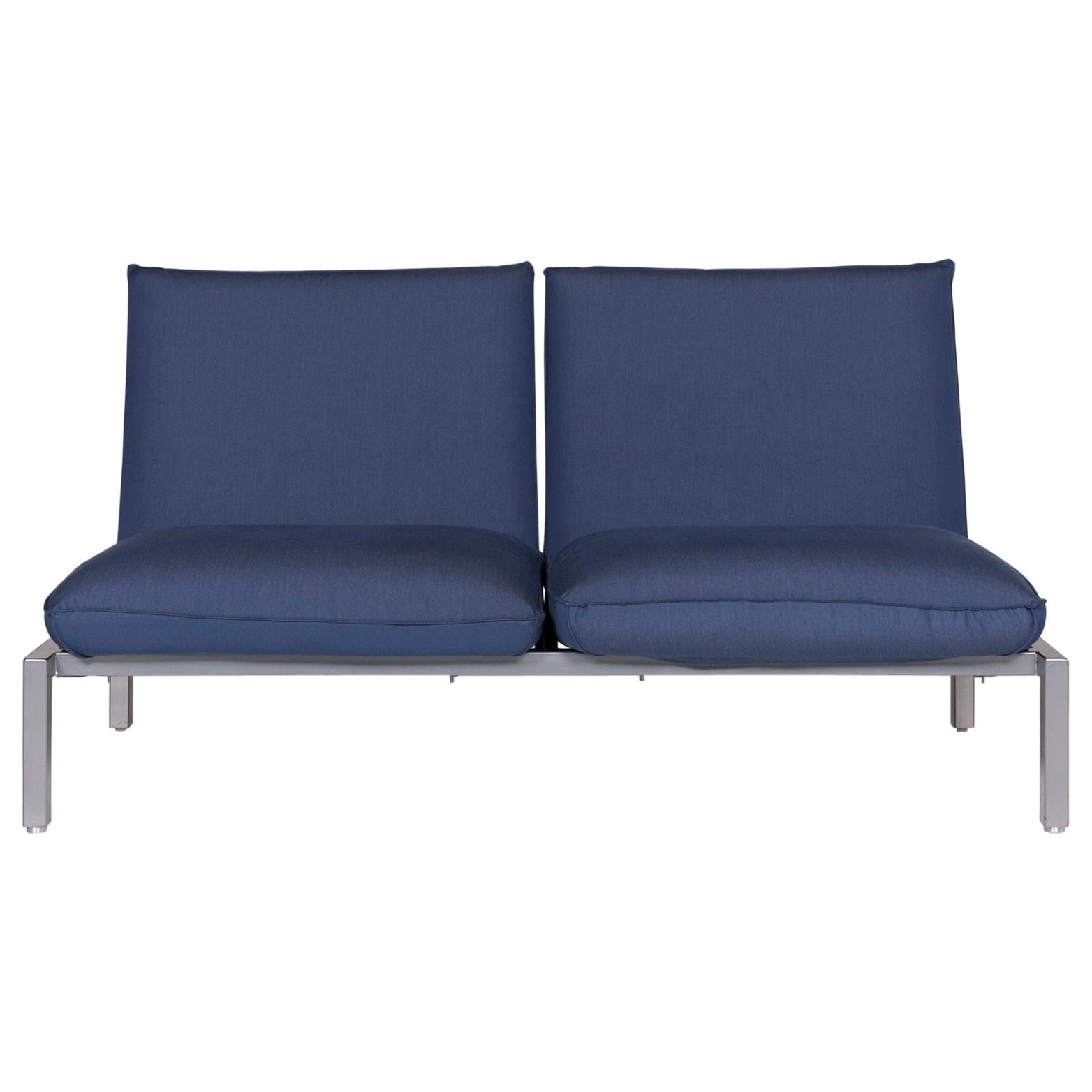 Brühl 
Sippold Roro Designer Fabric Sofa Blue Two-Seat Incl. Function