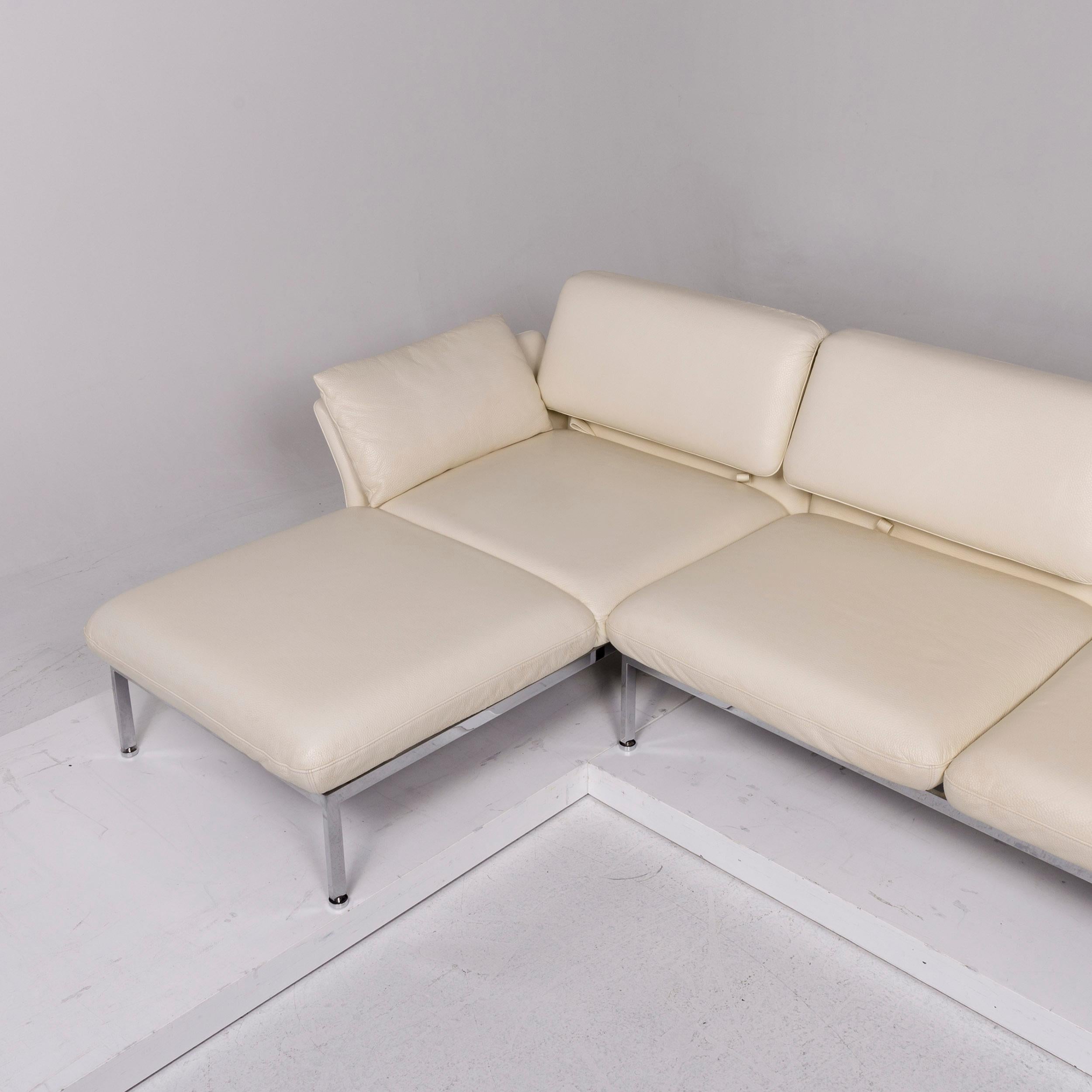 Brühl & Sippold Roro Leather Corner Sofa Cream Sofa Function Relax Function For Sale 5