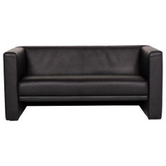 Brühl & Sippold Visavis Leather Sofa Black Two-Seat Couch