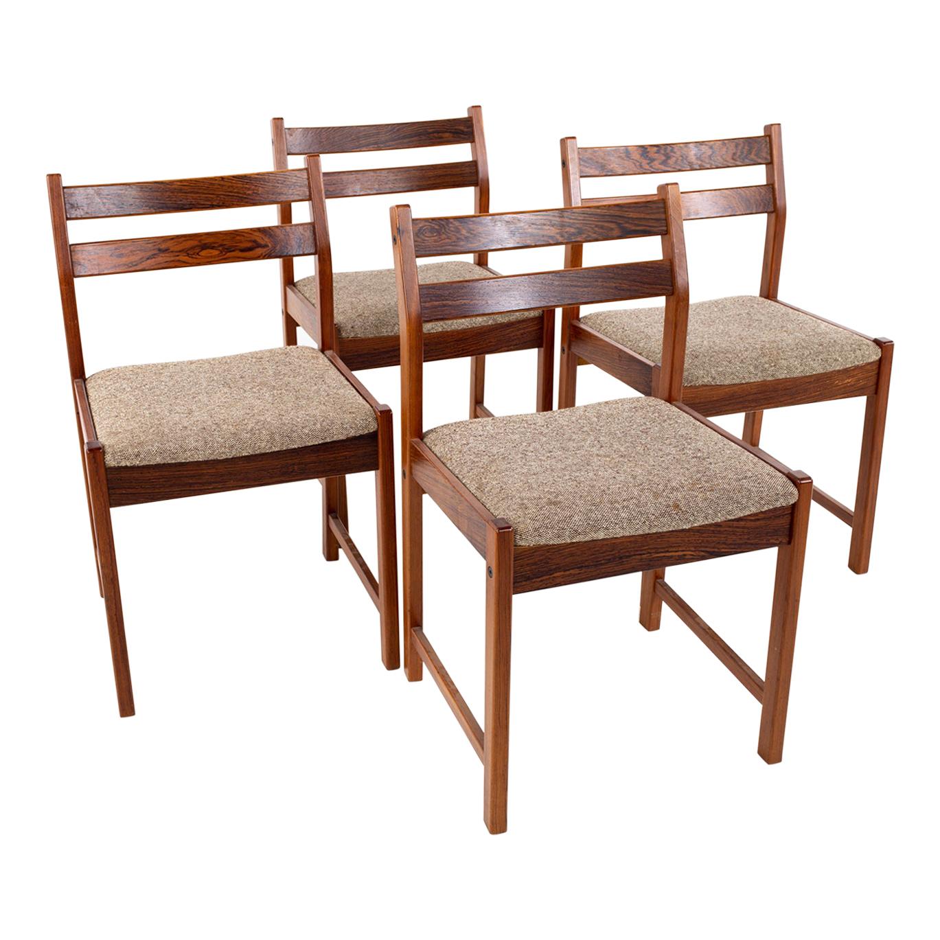 SOLD 12/11/23 Bruksbo Mid Century Rosewood Dining Chairs, Set of 4