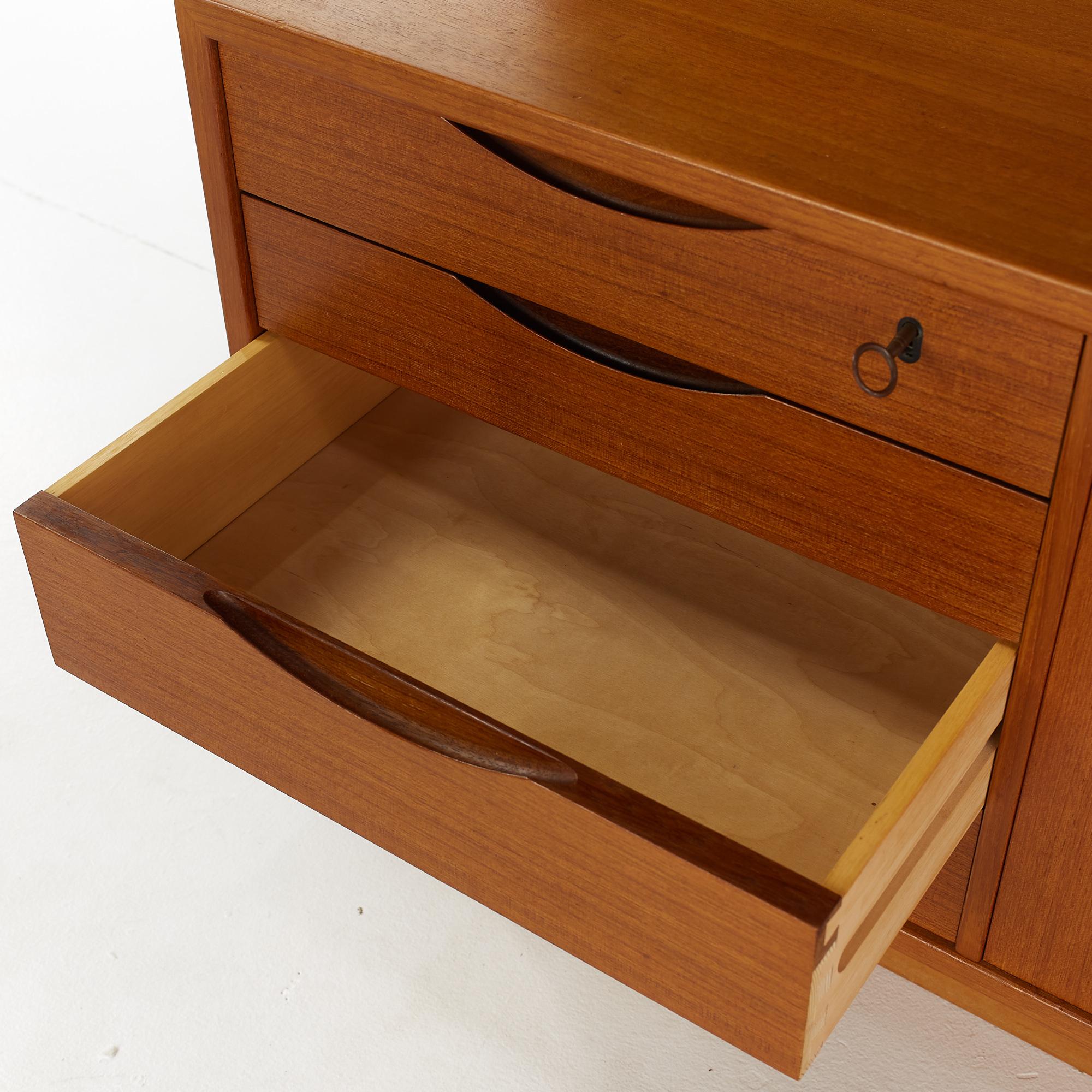 Bruksbo Mid Century Teak Freestanding Wall Unit 3