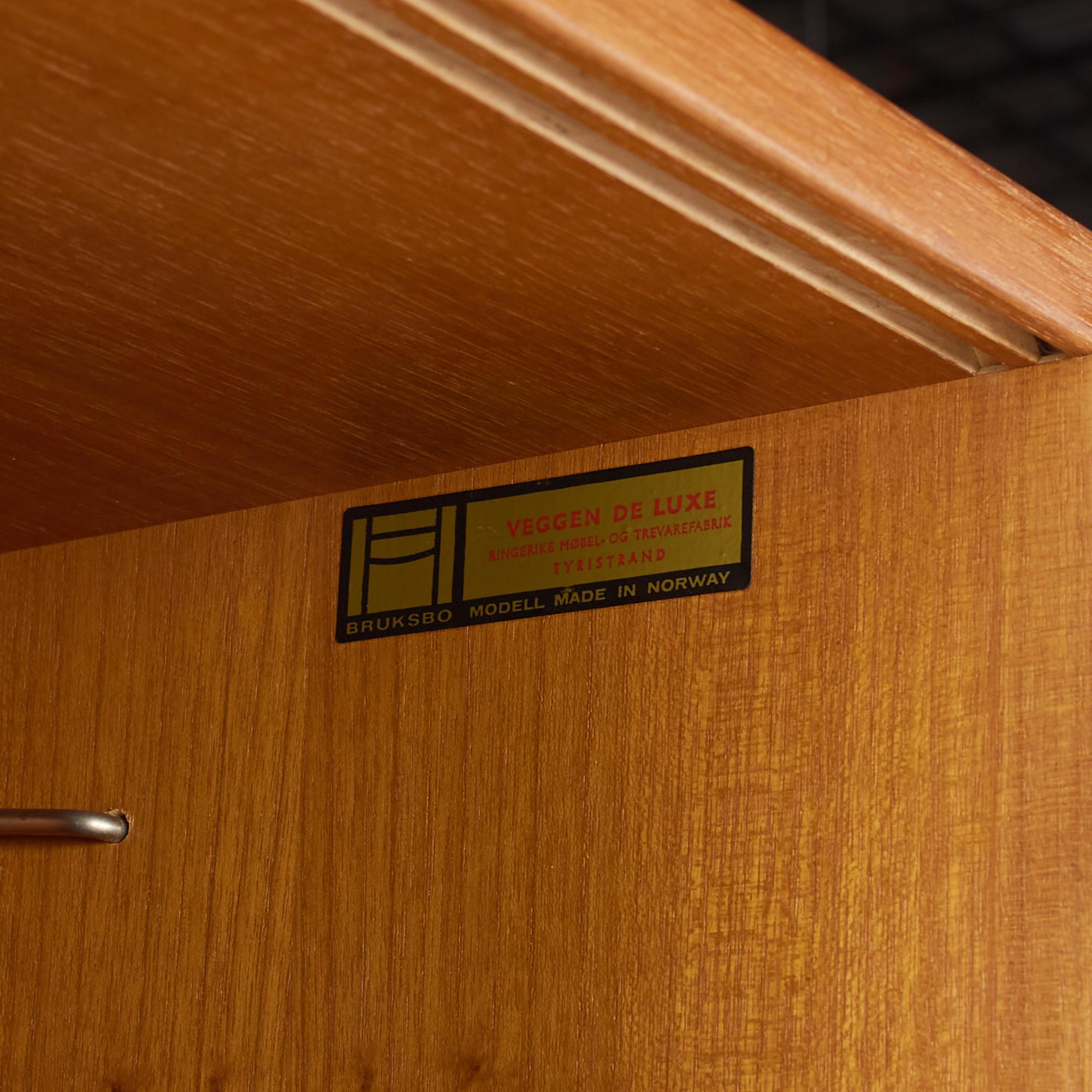 Bruksbo Mid Century Teak Freestanding Wall Unit 5