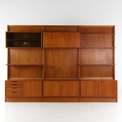 Bruksbo meuble mural autoportant en teck du milieu du siècle dernier