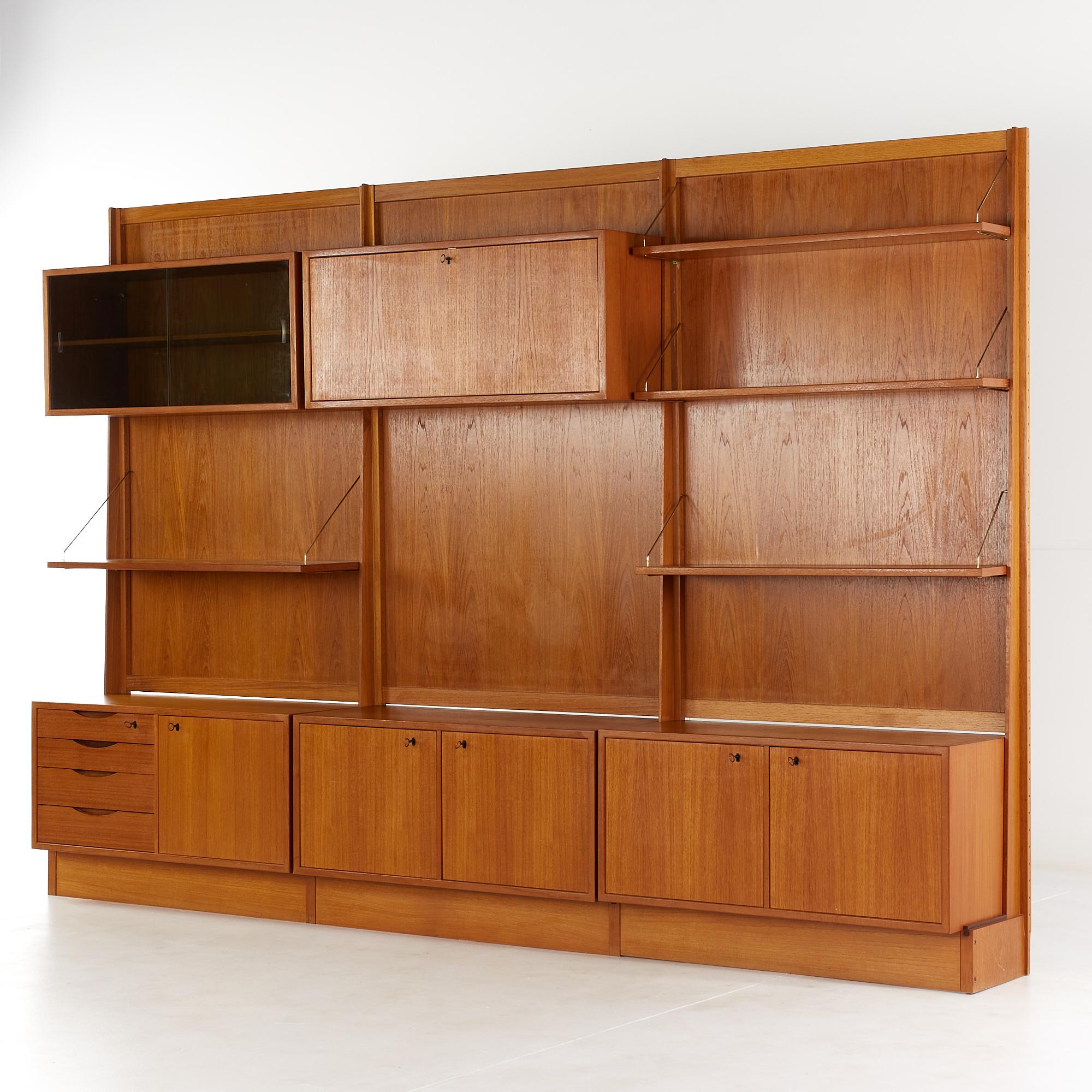Mid-Century Modern Bruksbo Mid Century Teak Freestanding Wall Unit