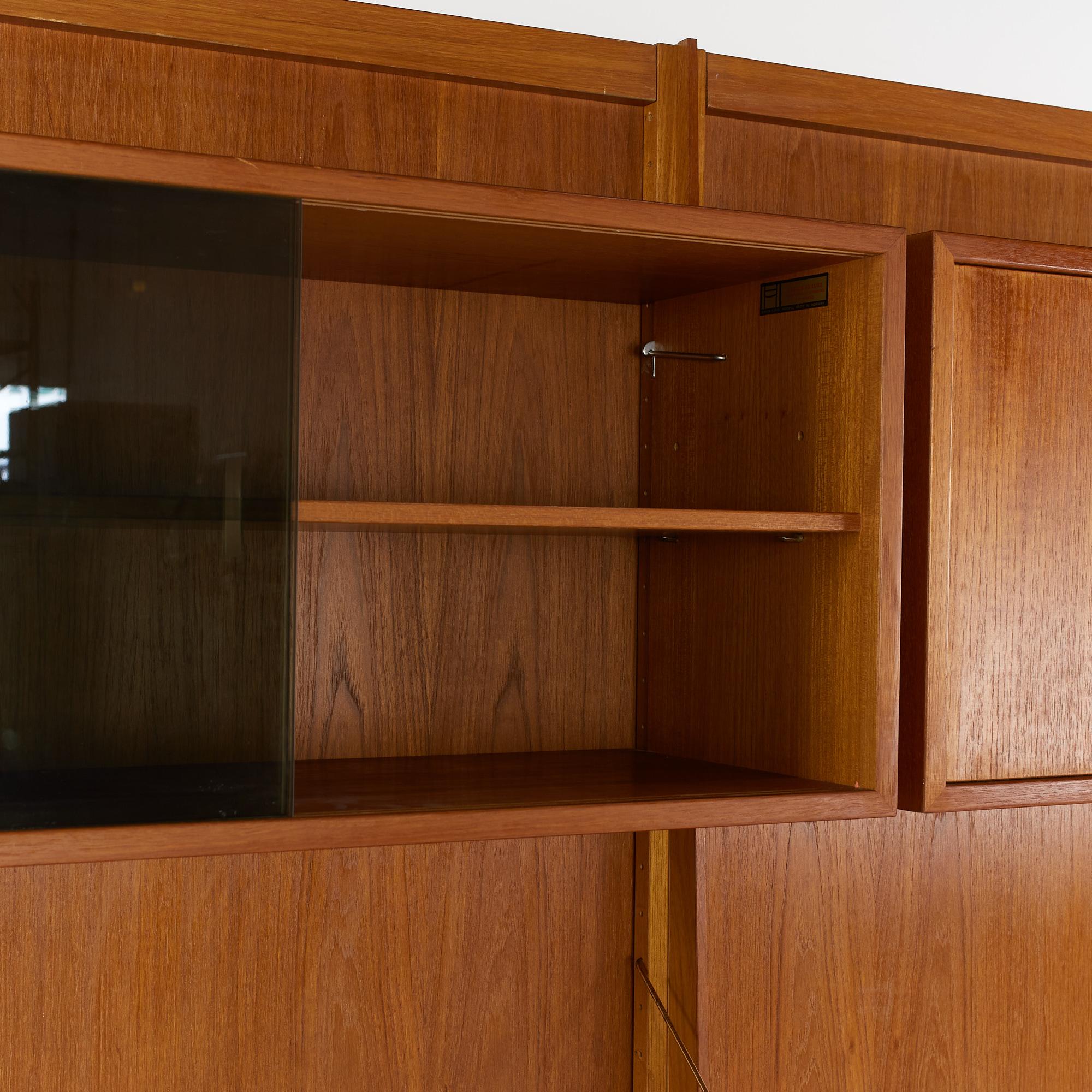 Late 20th Century Bruksbo Mid Century Teak Freestanding Wall Unit