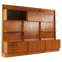 Bruksbo Mid Century Teak Freestanding Wall Unit