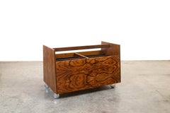 Bruksbo Rosewood by Rolf Hesland Record Caddy Storage Cart Vintage MCM LP vinyl