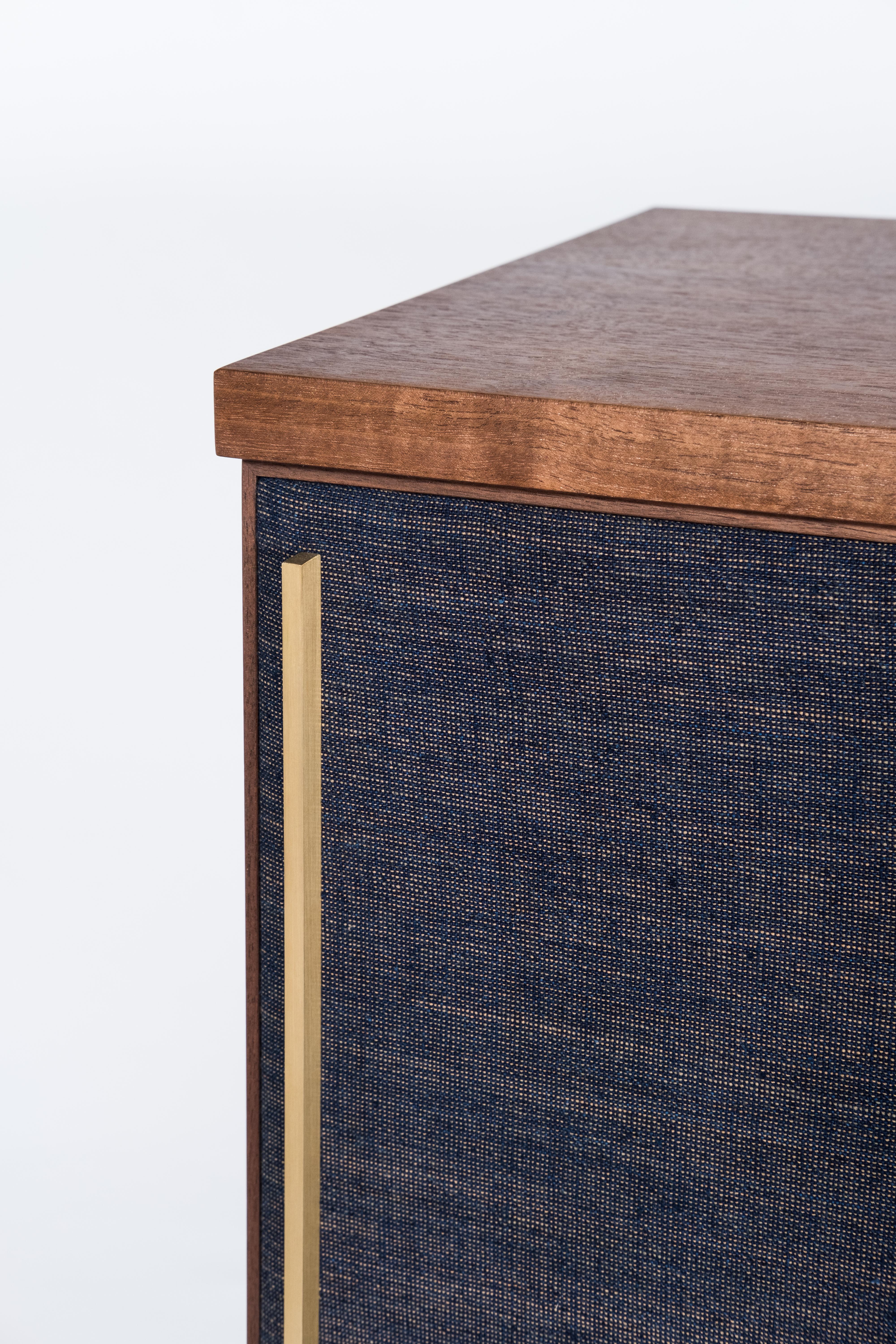 Brume Cabinet Credenza by Tretiak Works, Modern Contemporary Walnut Brass In New Condition For Sale In Portland, OR