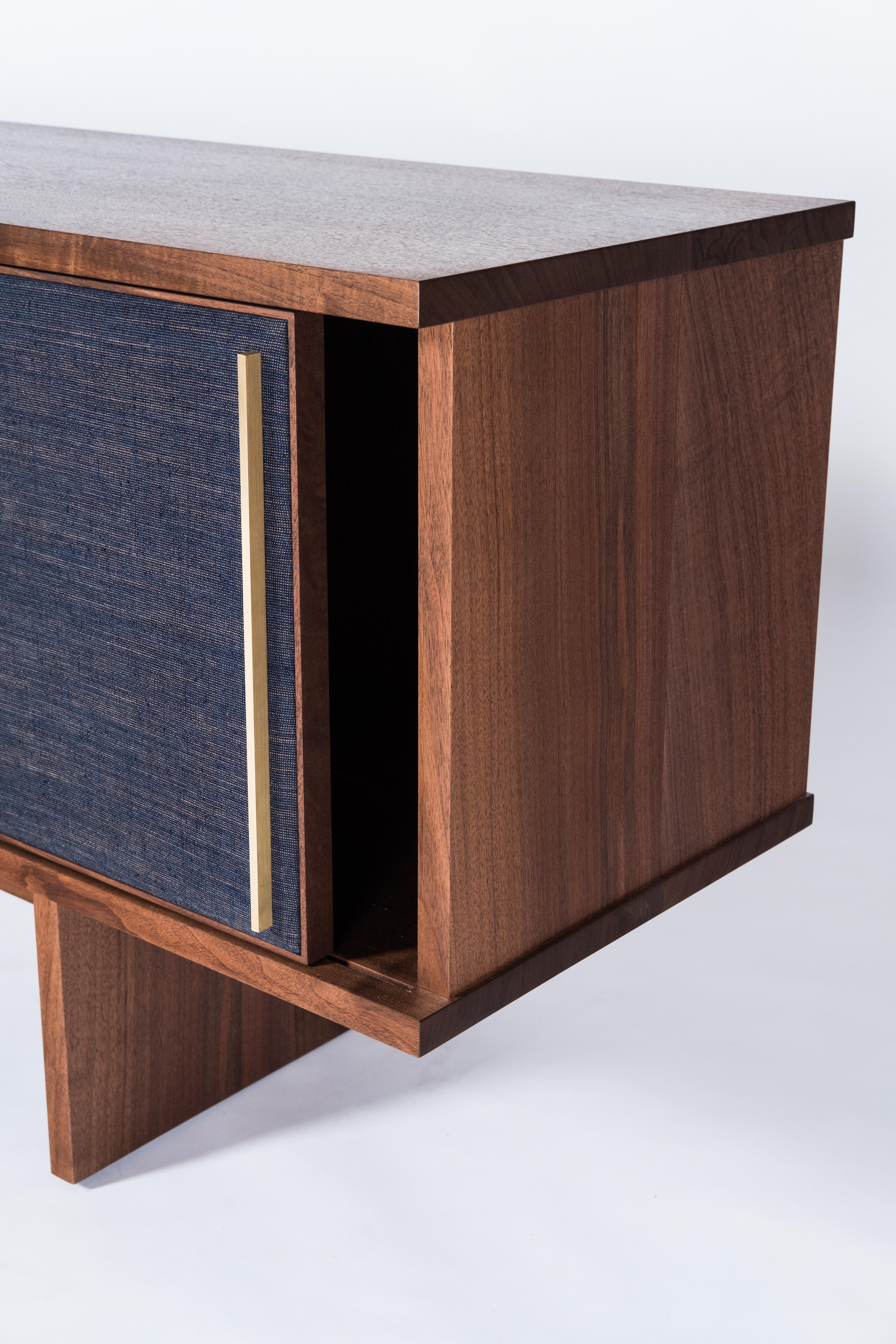 Brume Cabinet Credenza by Tretiak Works, Modern Contemporary Walnut Brass  For Sale 2