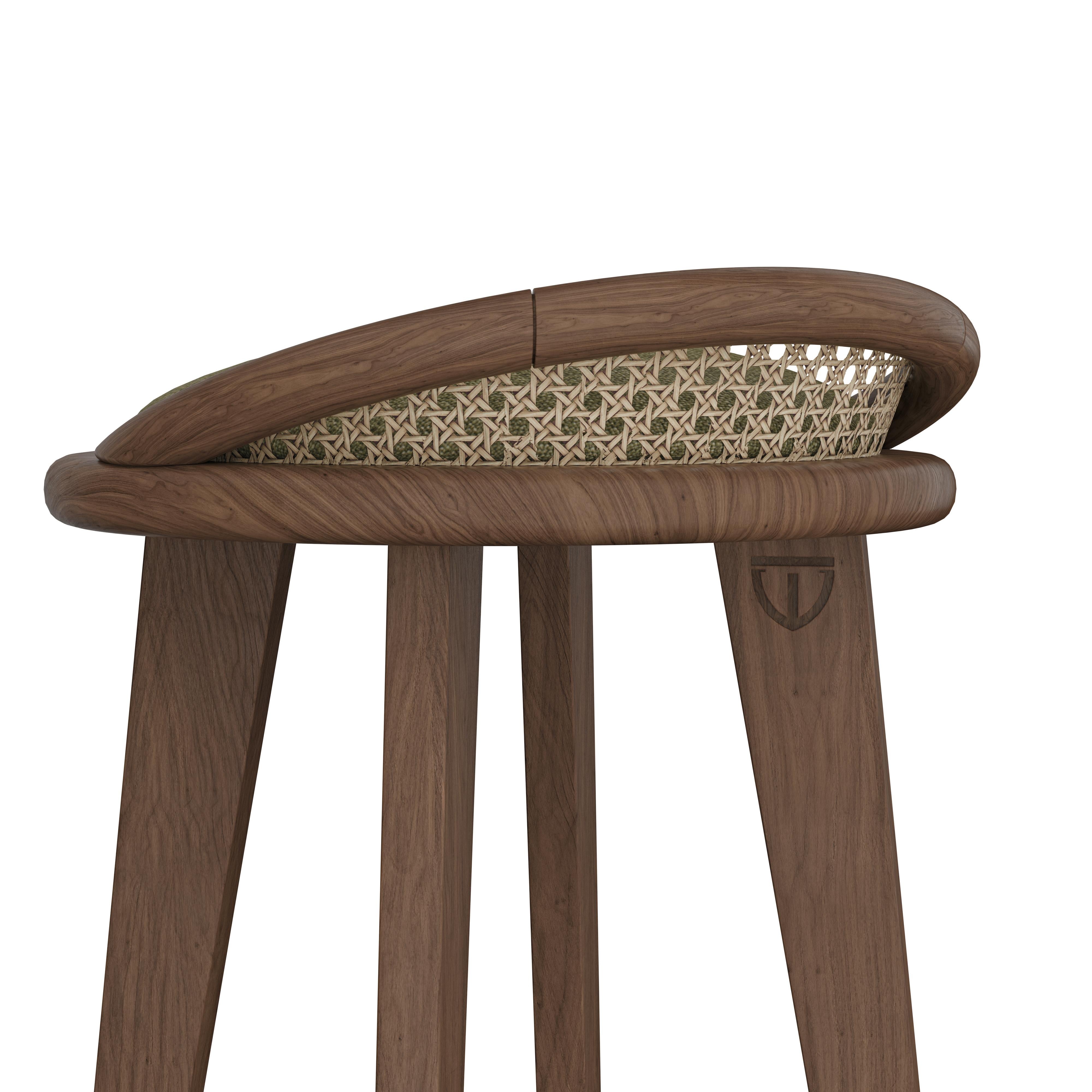 Brummell Dining Stool Black Stained Ashwood Made in Portugal by Wood Tailors For Sale 4
