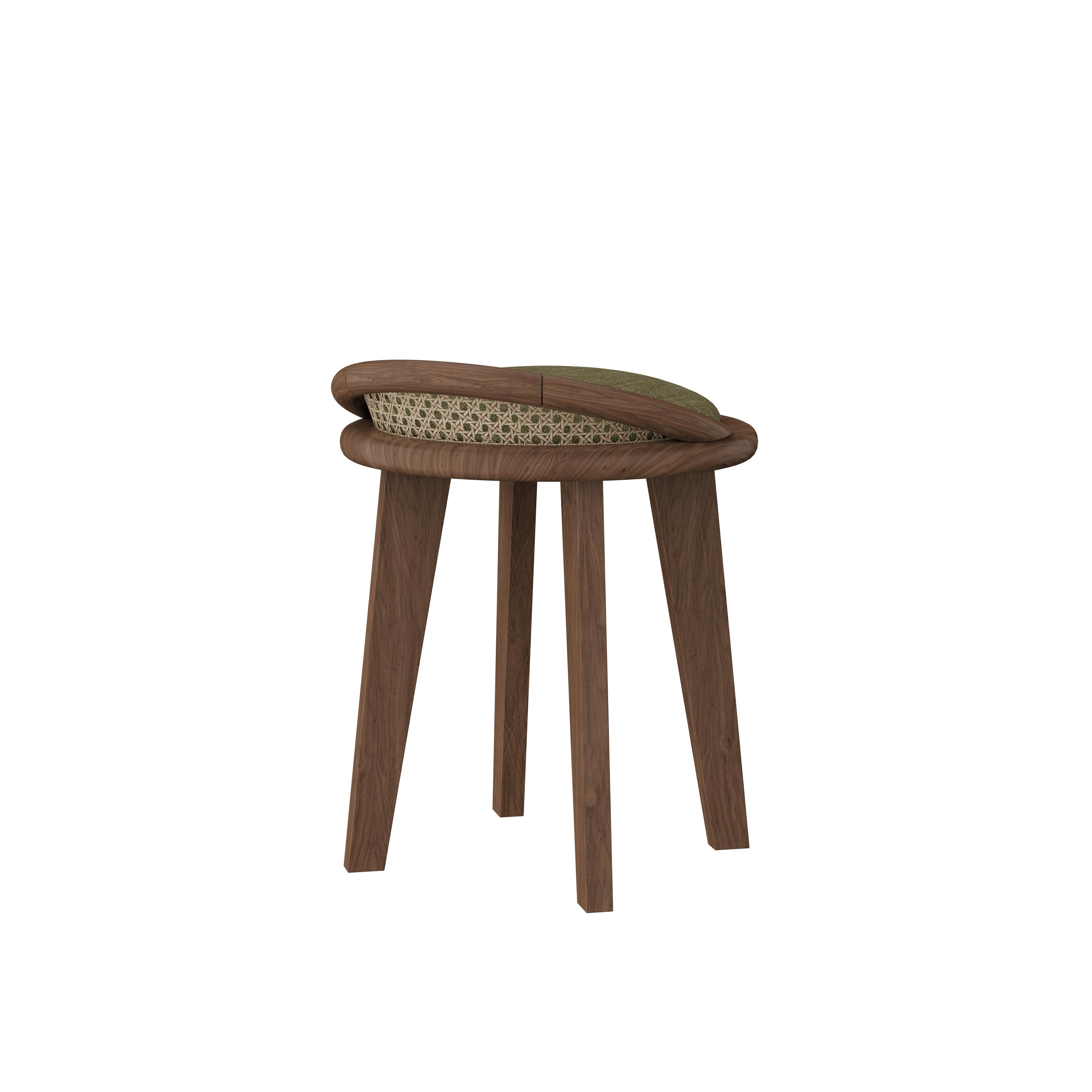 Brummell Dining Stool Black Stained Ashwood Made in Portugal by Wood Tailors For Sale 1