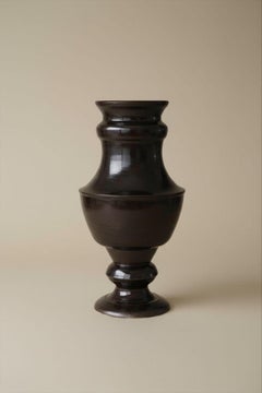 Brun Foncé Vase in Deep Brown Glazed Ceramic by Gazar Studio