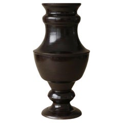 Brun Foncé Vase in Deep Brown Glazed Ceramic by Gazar Studio