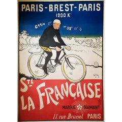 1901 original poster Société la Française Marque Diamant Paris-Brest-Paris Cycle