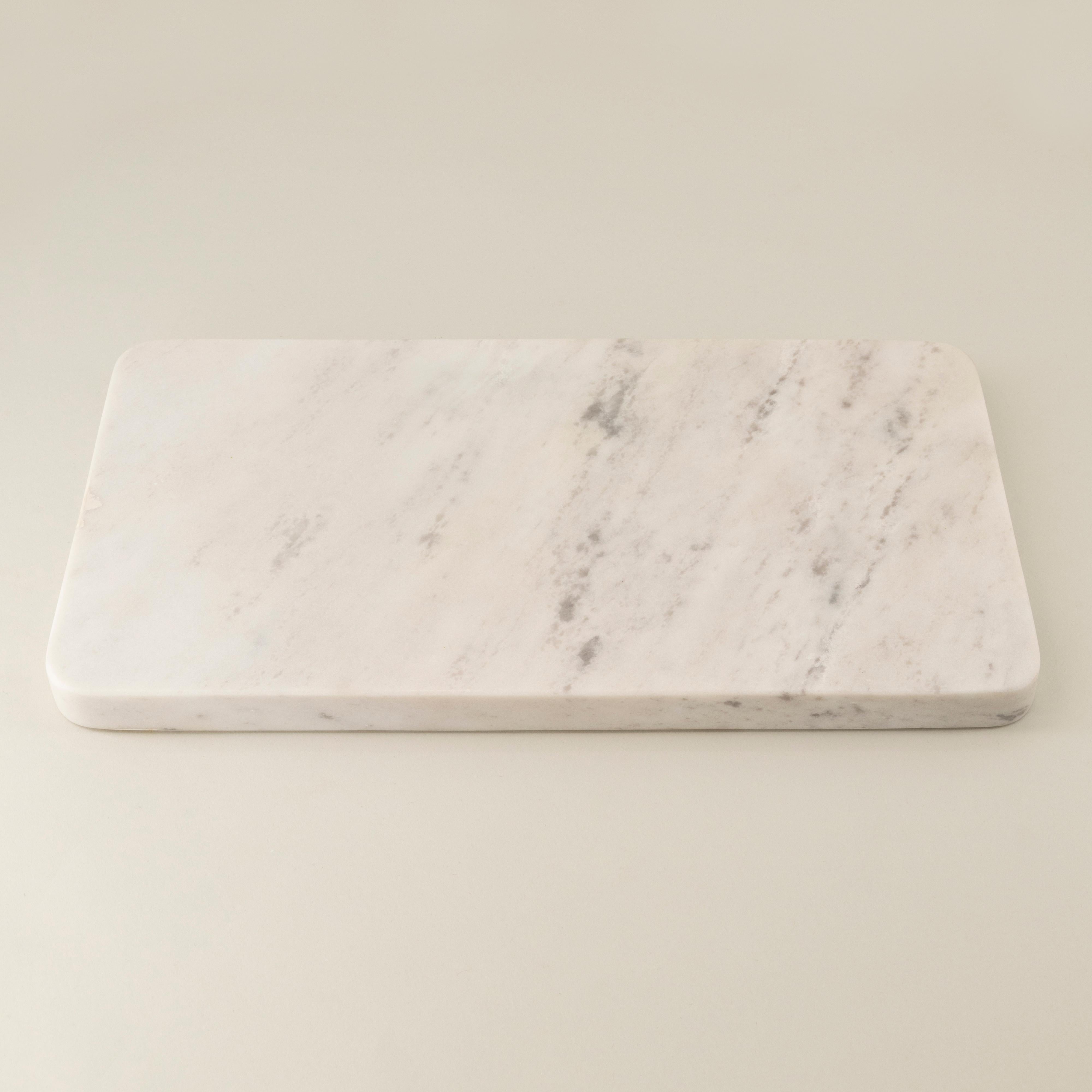 Hand-Crafted Mexican handmade Bruna Marble Tray For Sale