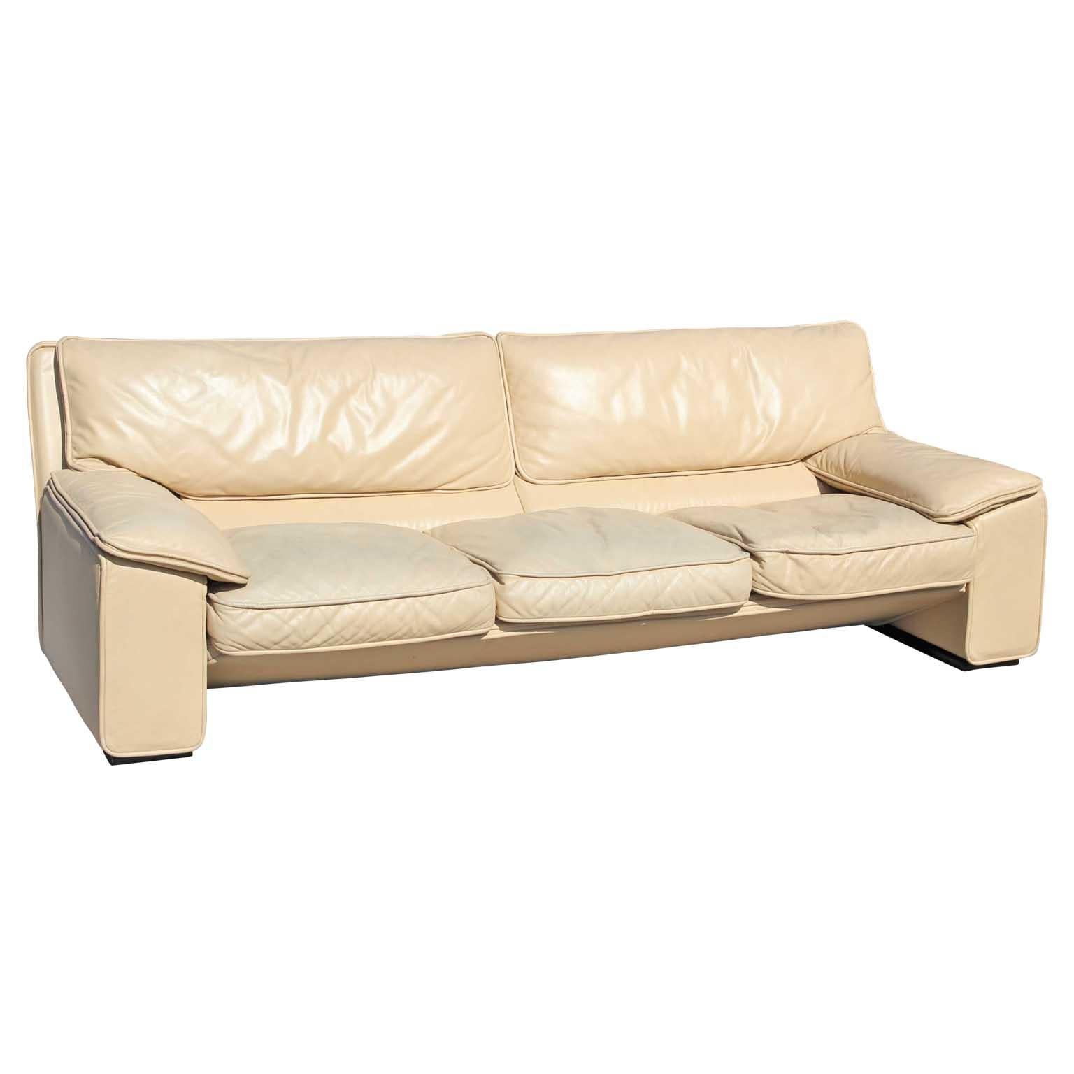 cream leather sofa