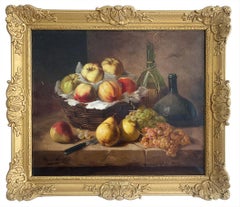 Brunel De Neuville Alfred "Still Life with a Basket of Fruits"