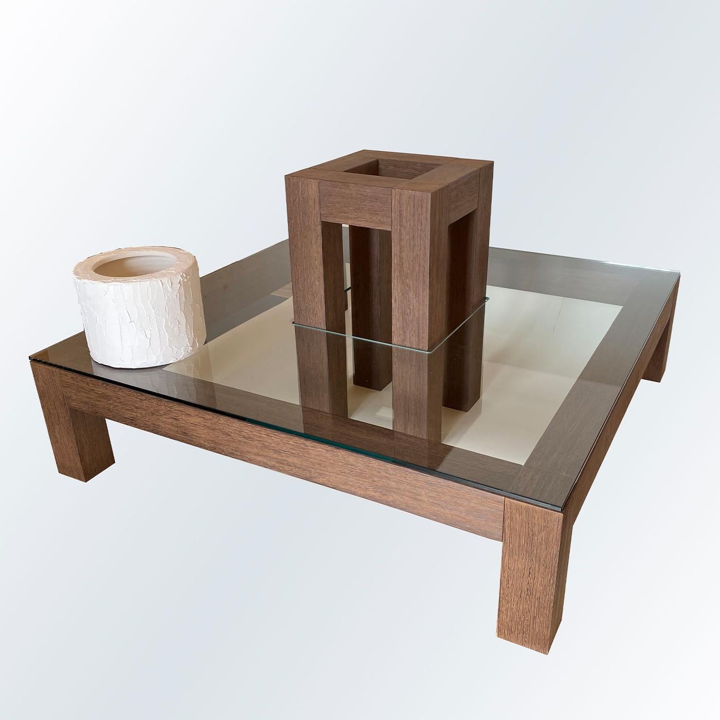 Moderne Table basse carrée wengé Brunelleschi en vente